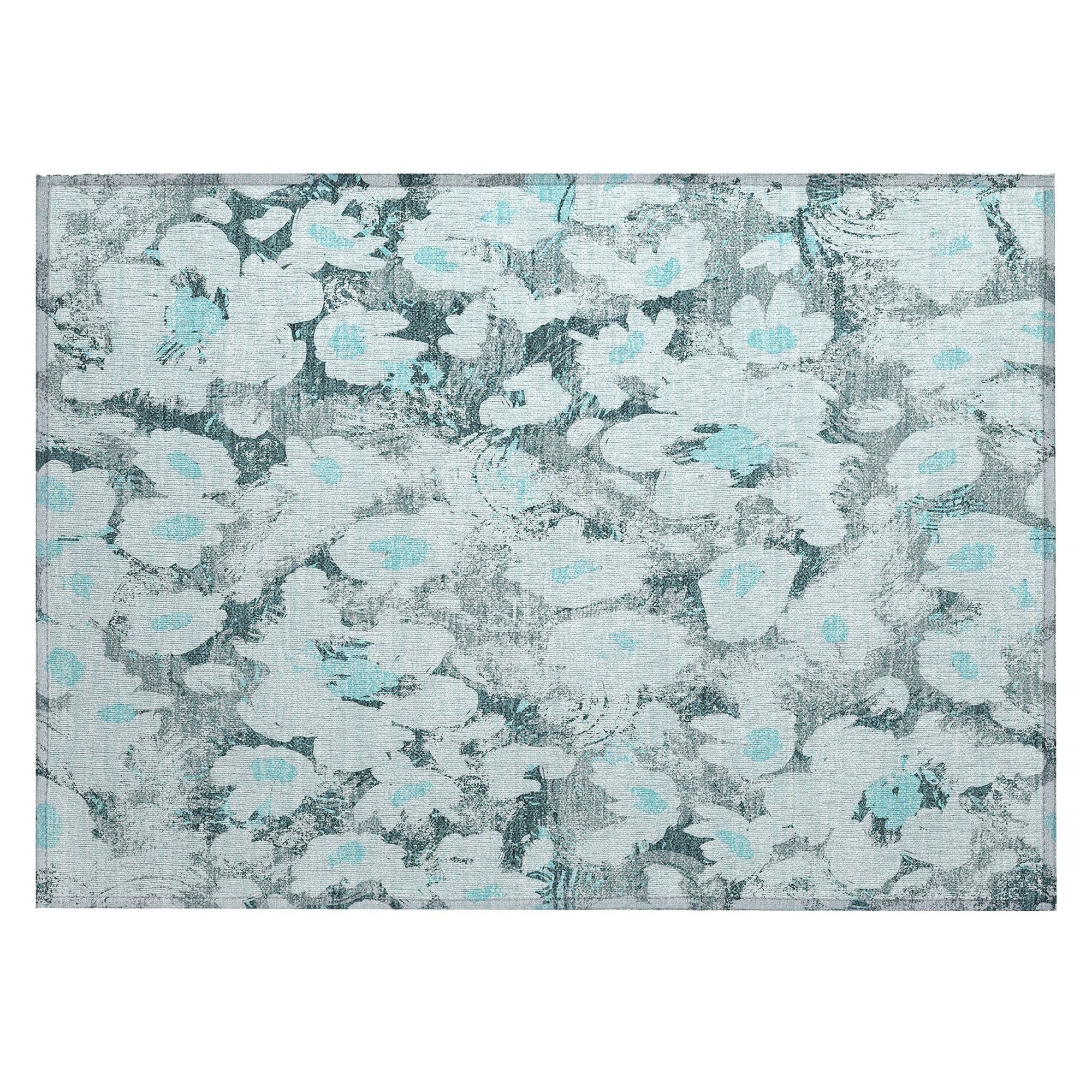 Machine Made ACN538 Teal  Rugs #color_teal 