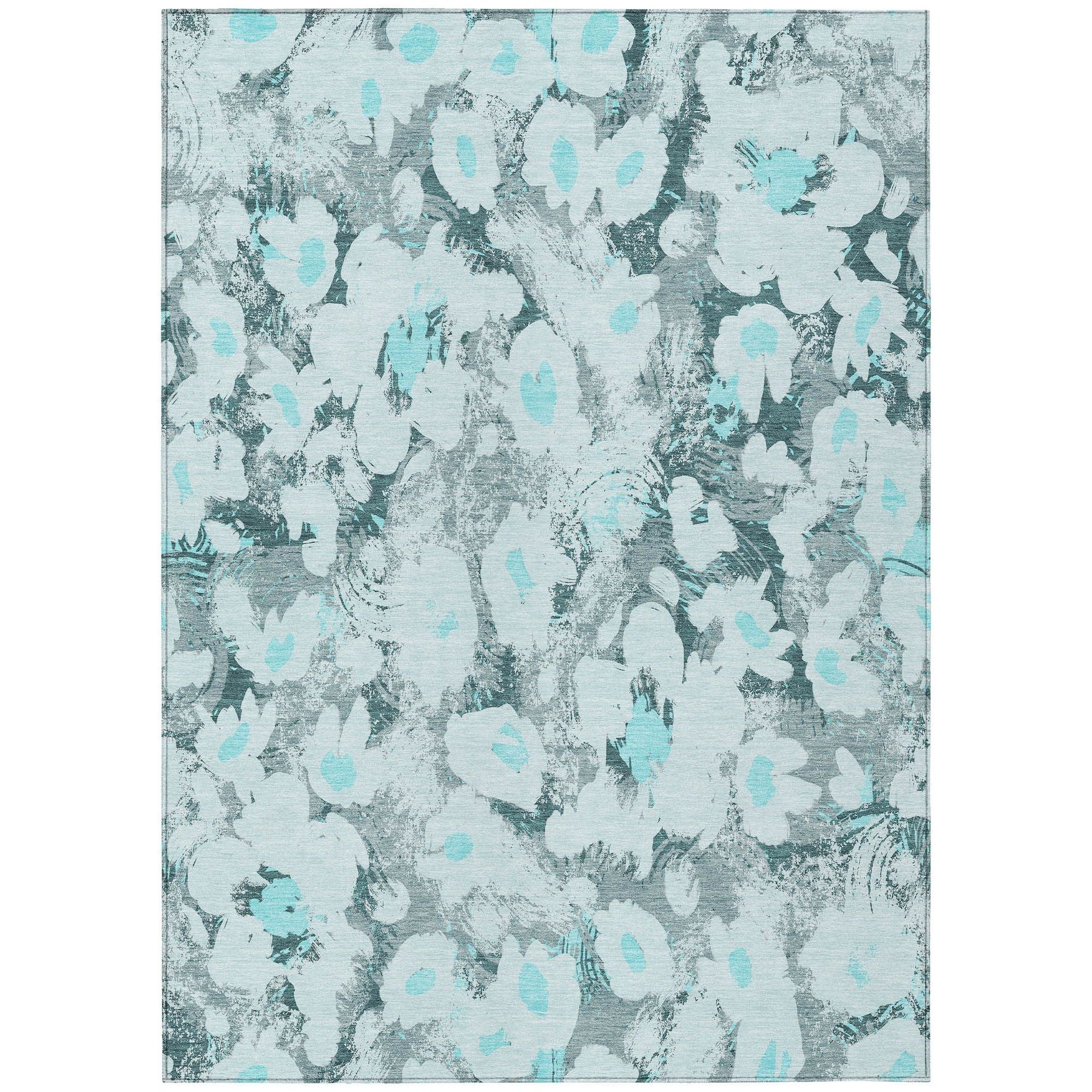 Machine Made ACN538 Teal  Rugs #color_teal 