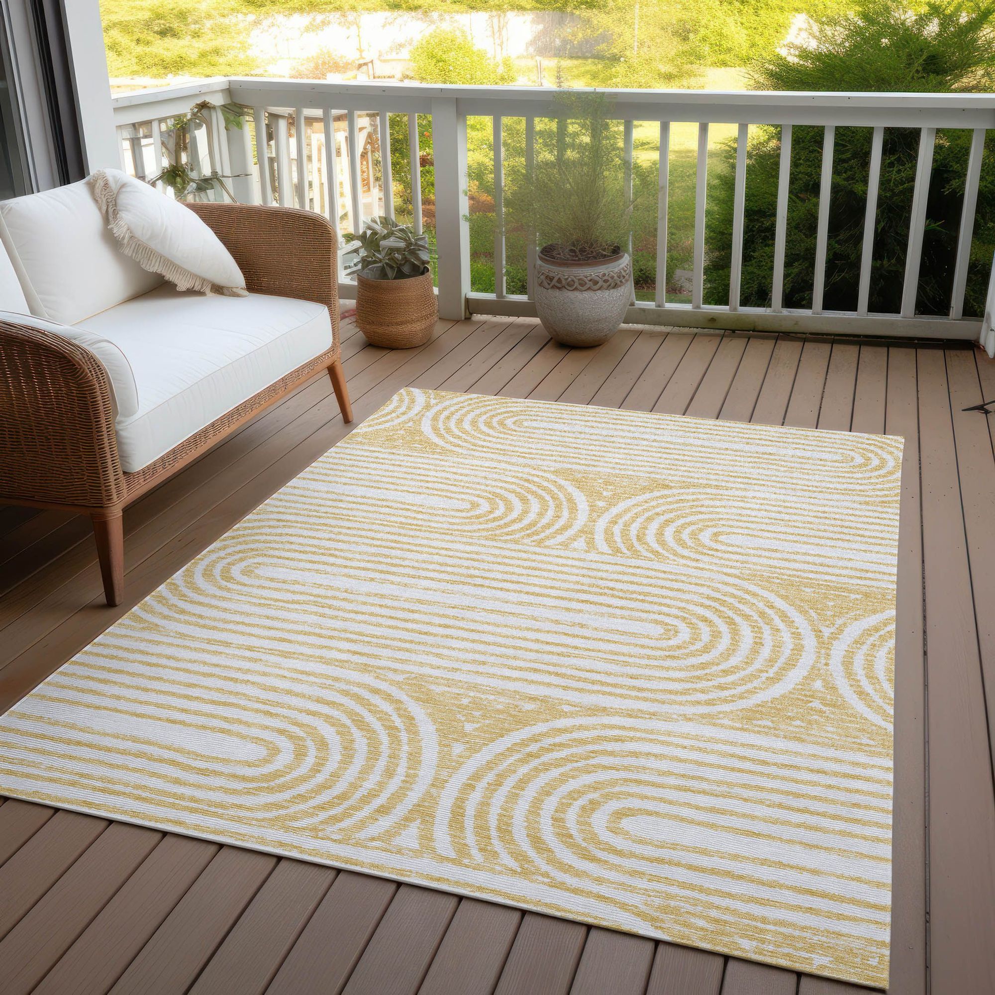 Machine Made ACN540 Gold  Rugs #color_gold 