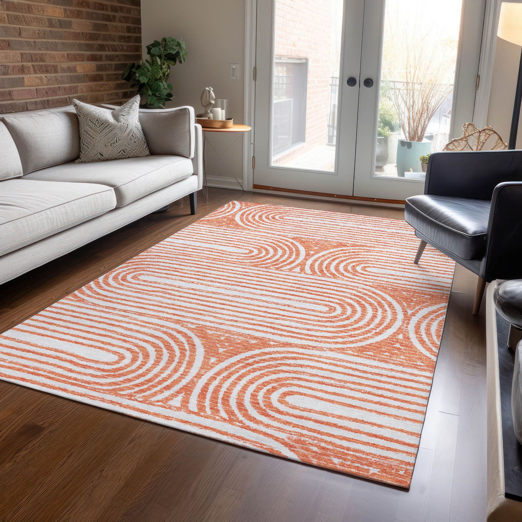 Machine Made ACN540 Salmon Orange Rugs #color_salmon orange