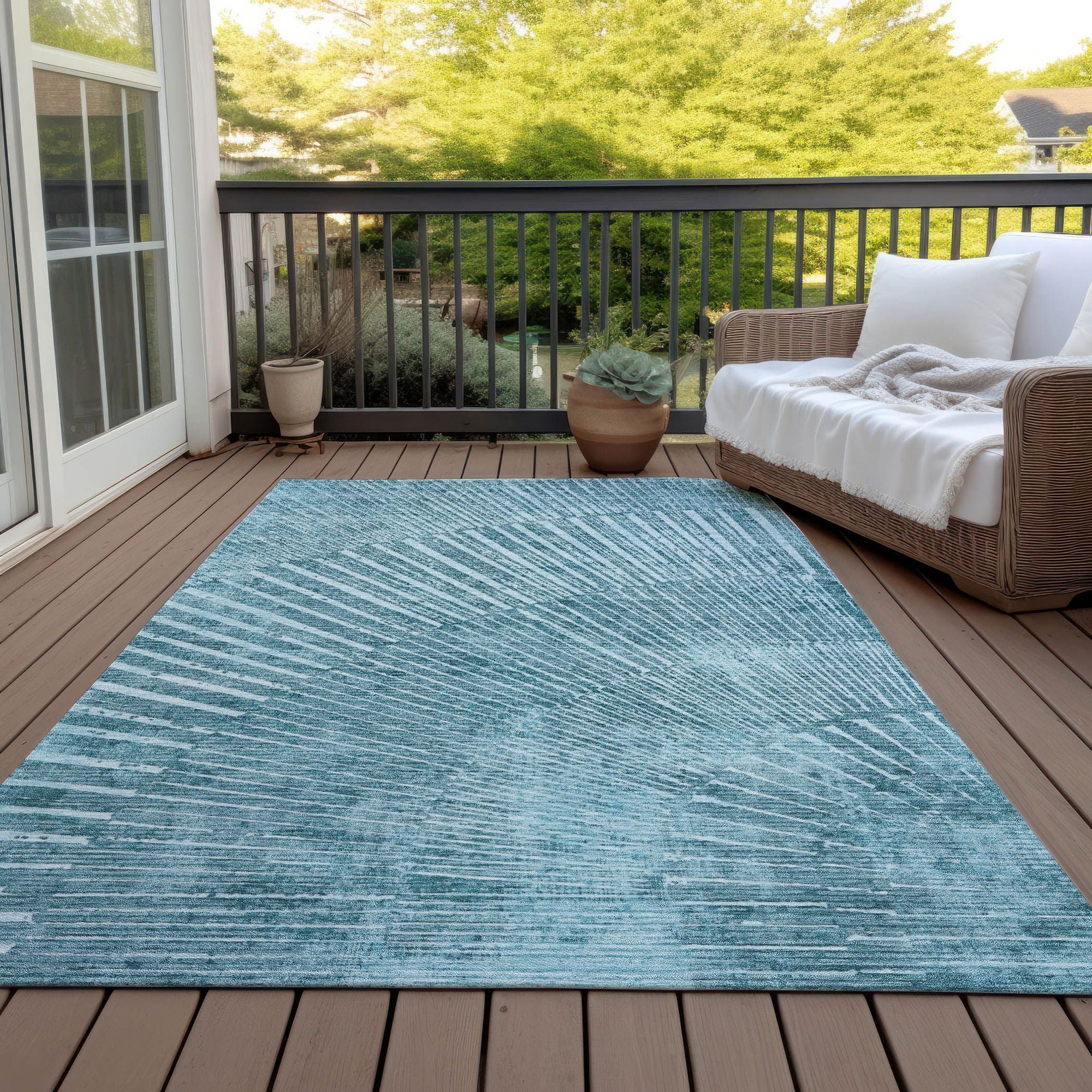 Machine Made ACN542 Teal  Rugs #color_teal 