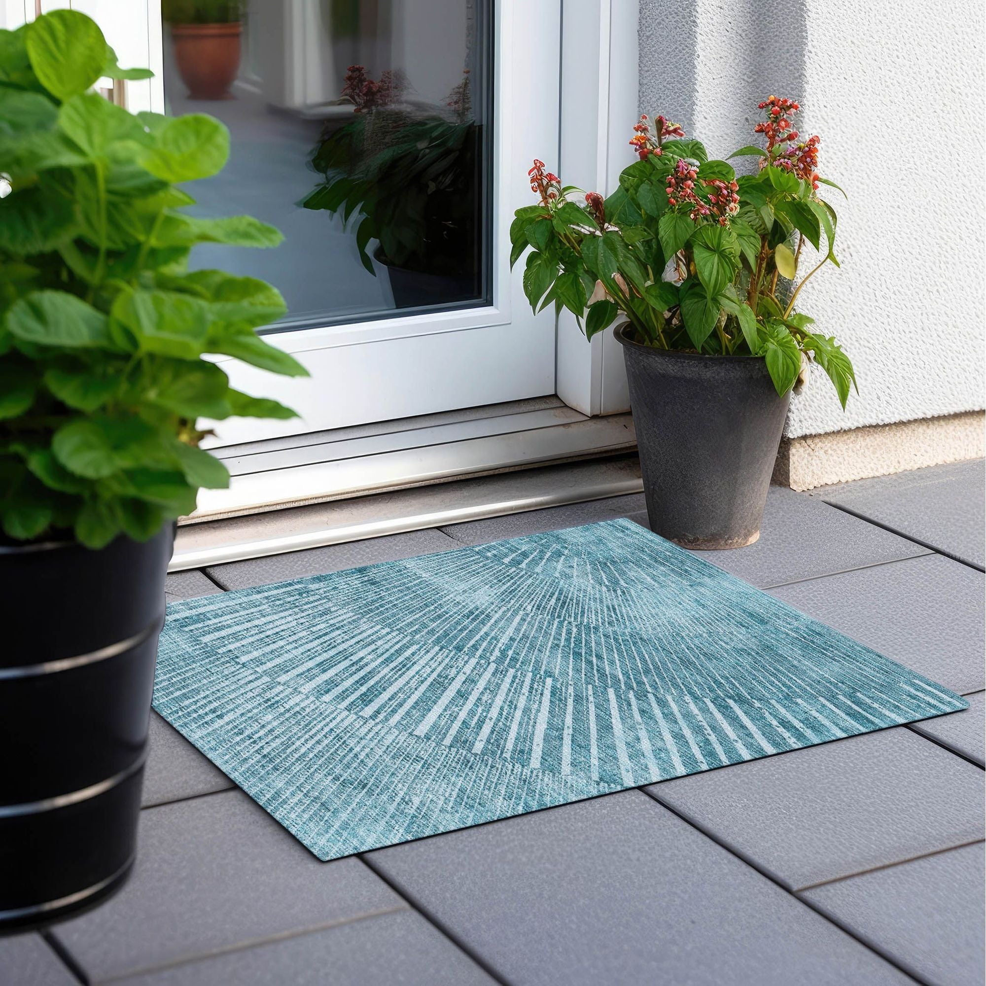 Machine Made ACN542 Teal  Rugs #color_teal 