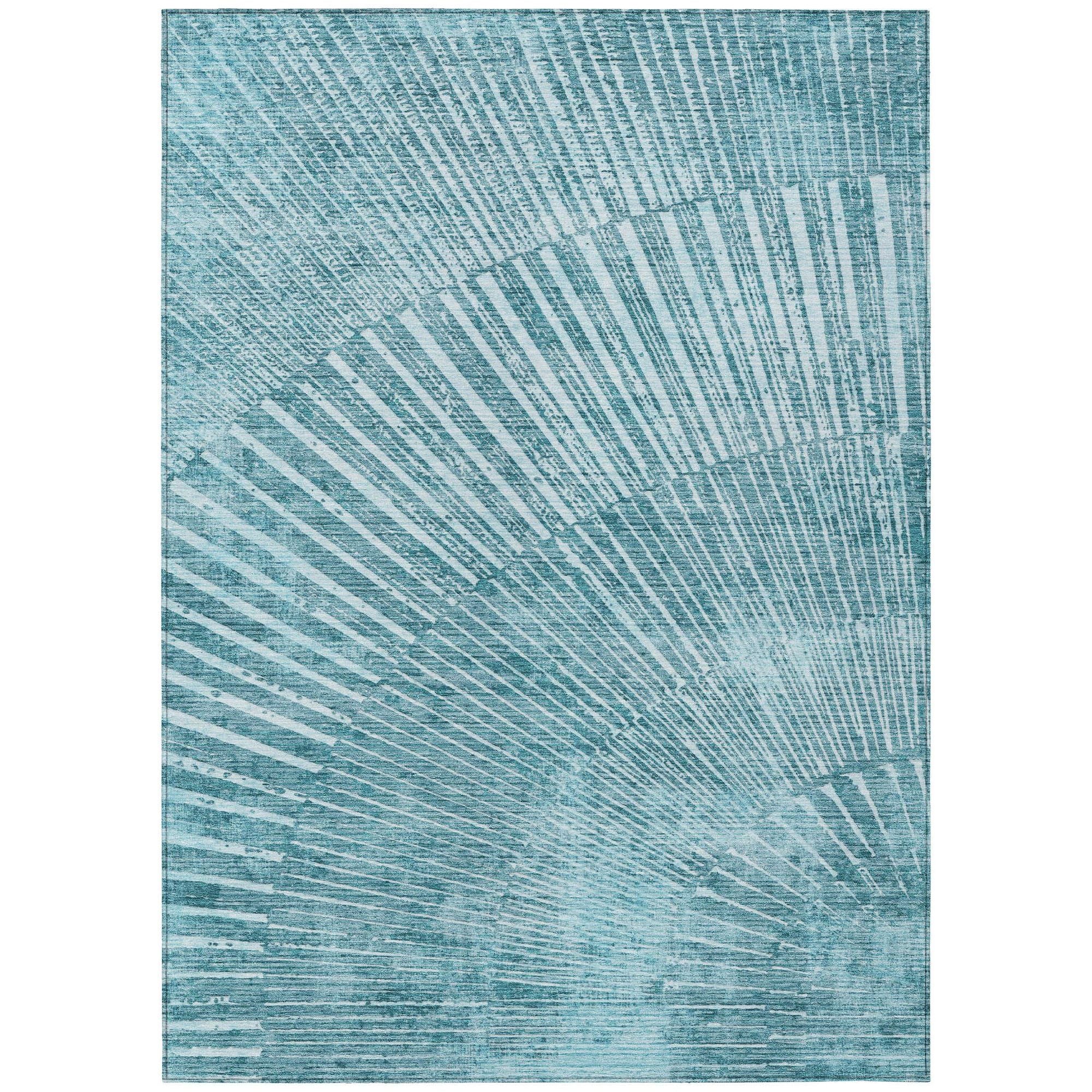 Machine Made ACN542 Teal  Rugs #color_teal 