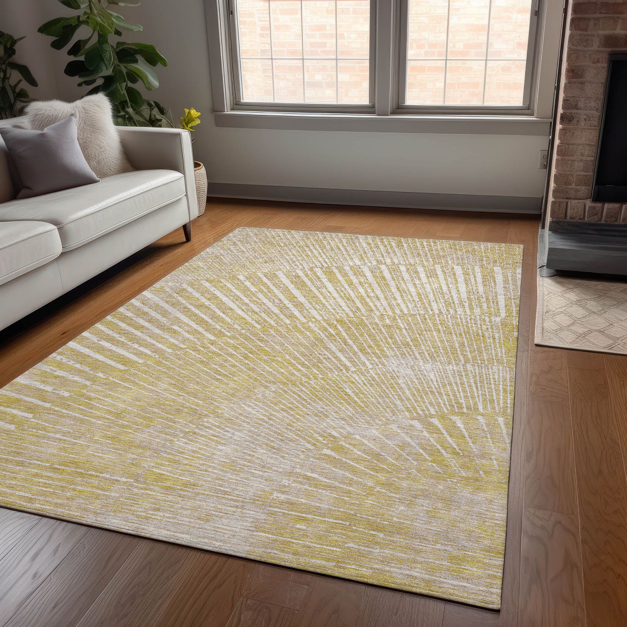 Machine Made ACN542 Wheat Gold Rugs #color_wheat gold