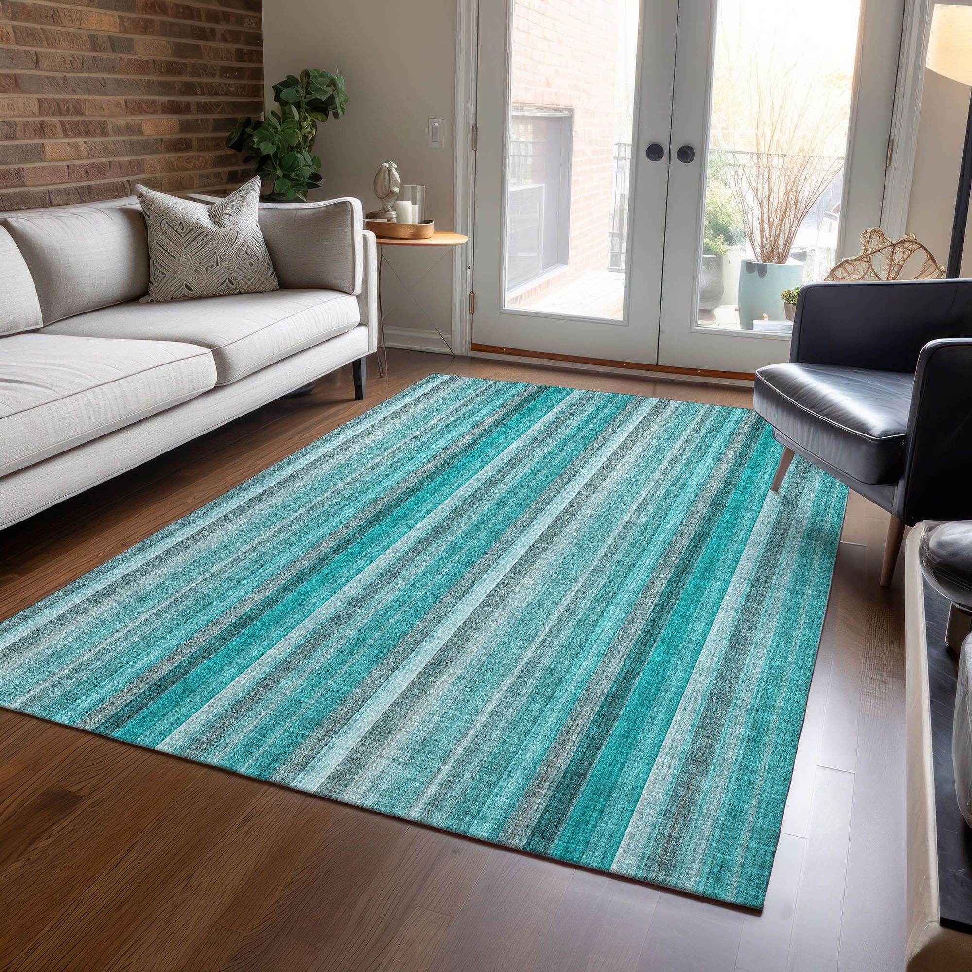 Machine Made ACN543 Teal  Rugs #color_teal 