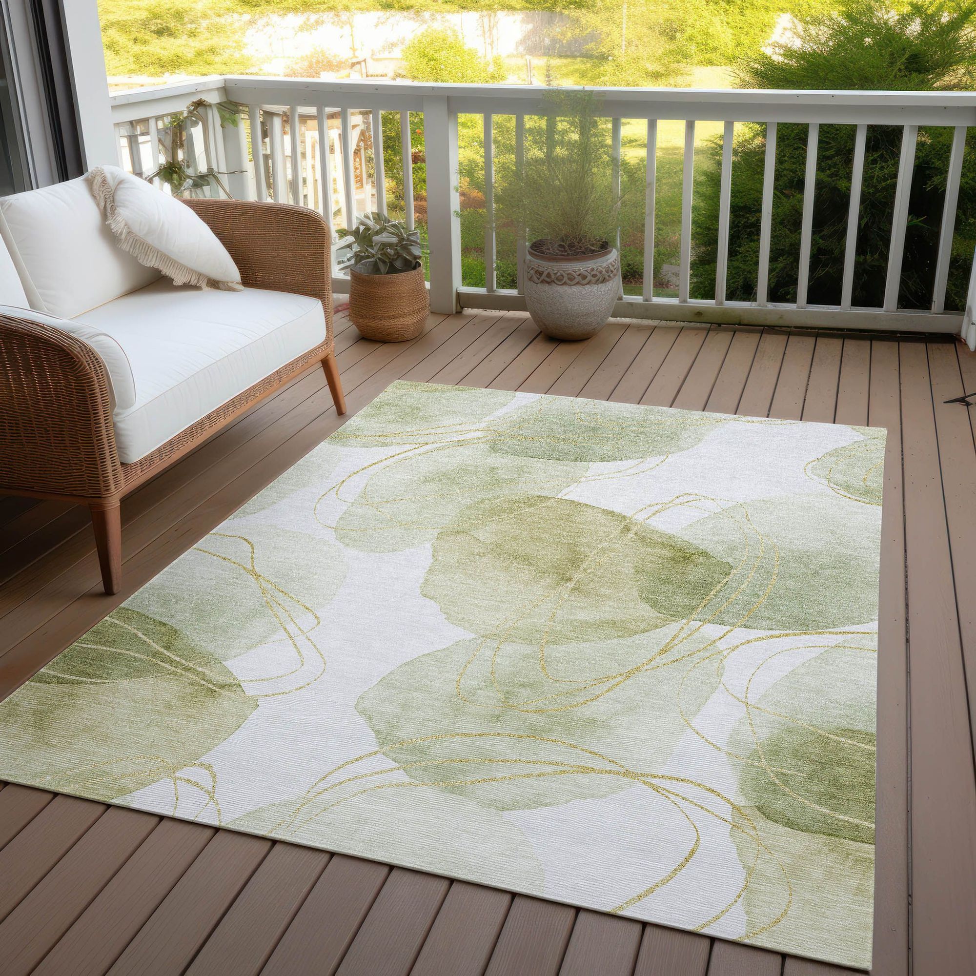 Machine Made ACN544 Green  Rugs #color_green 