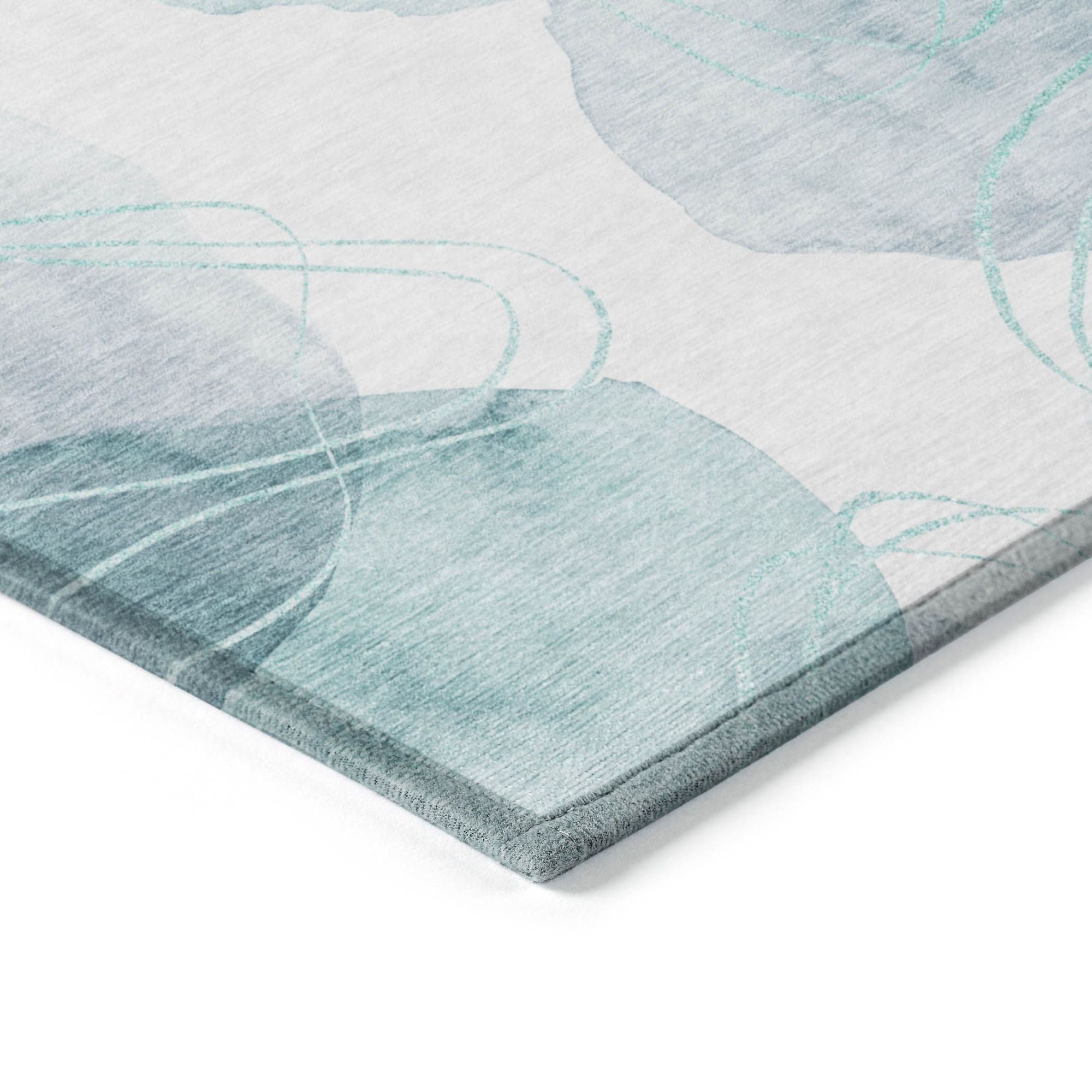 Machine Made ACN544 Teal  Rugs #color_teal 