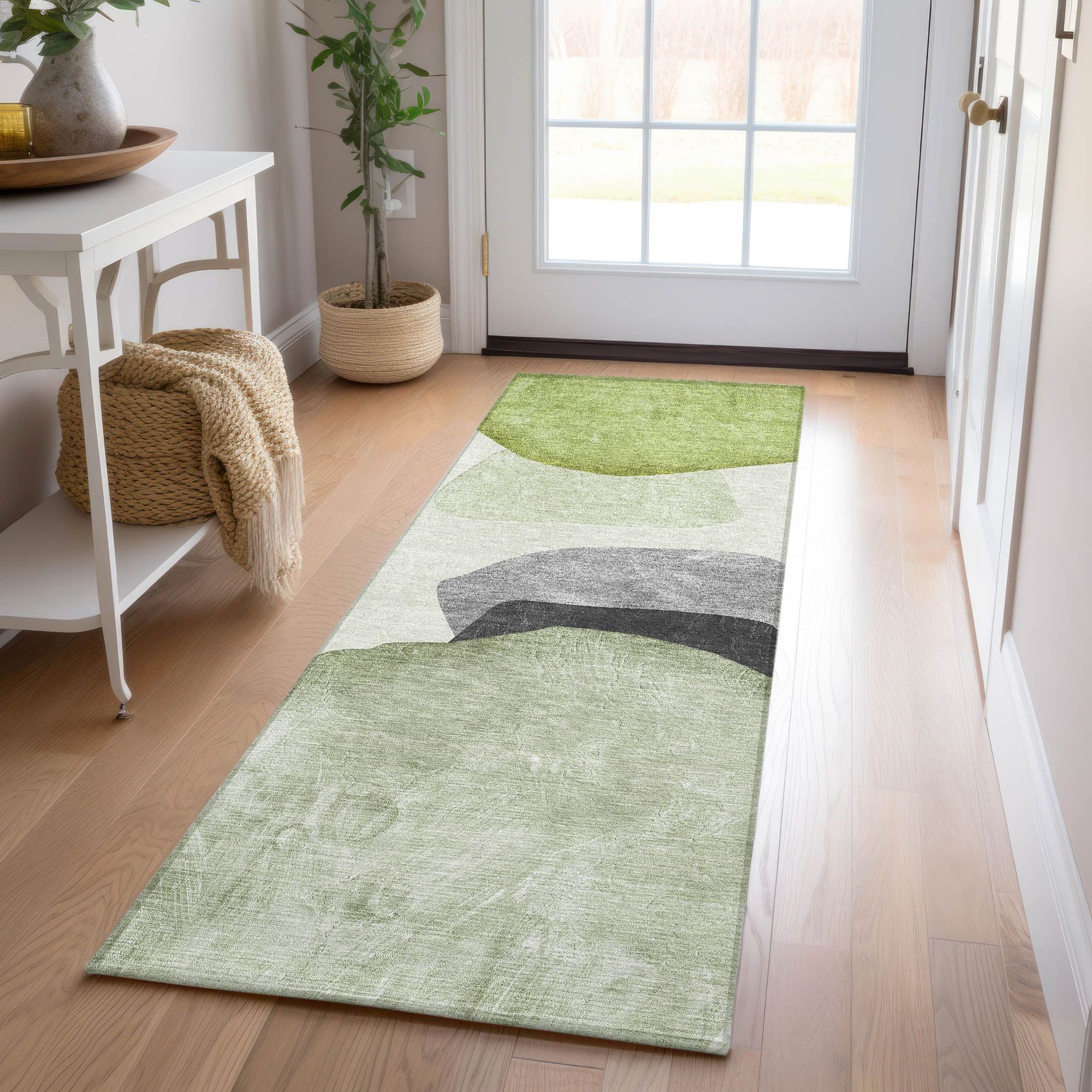 Machine Made ACN547 Green  Rugs #color_green 