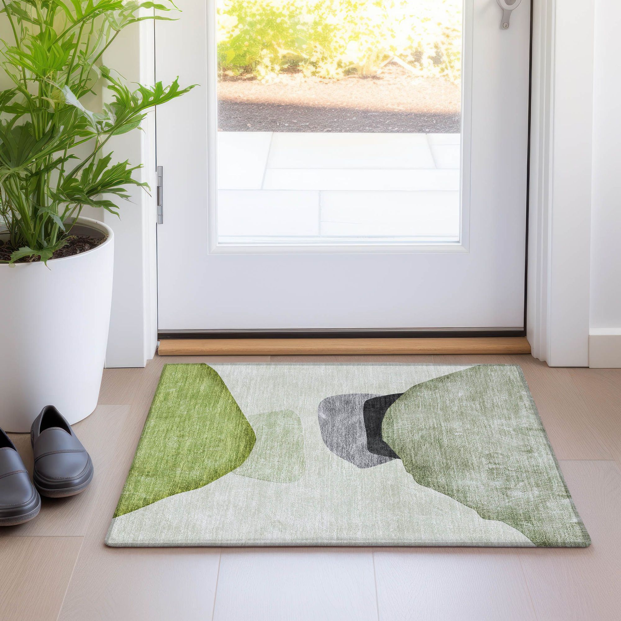 Machine Made ACN547 Green  Rugs #color_green 