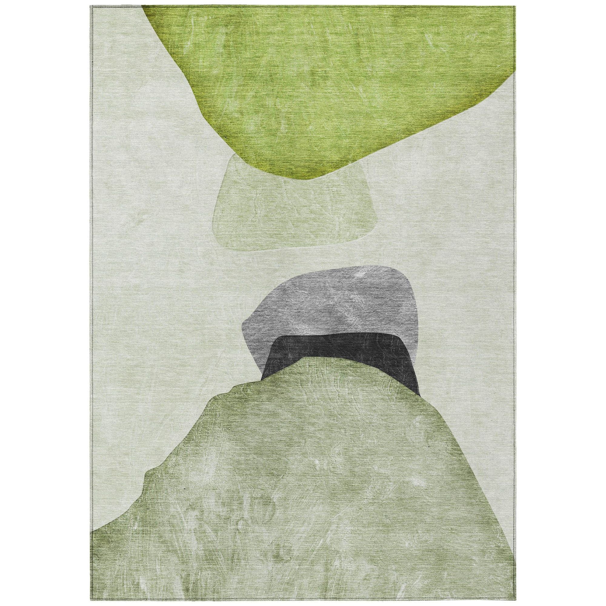 Machine Made ACN547 Green  Rugs #color_green 