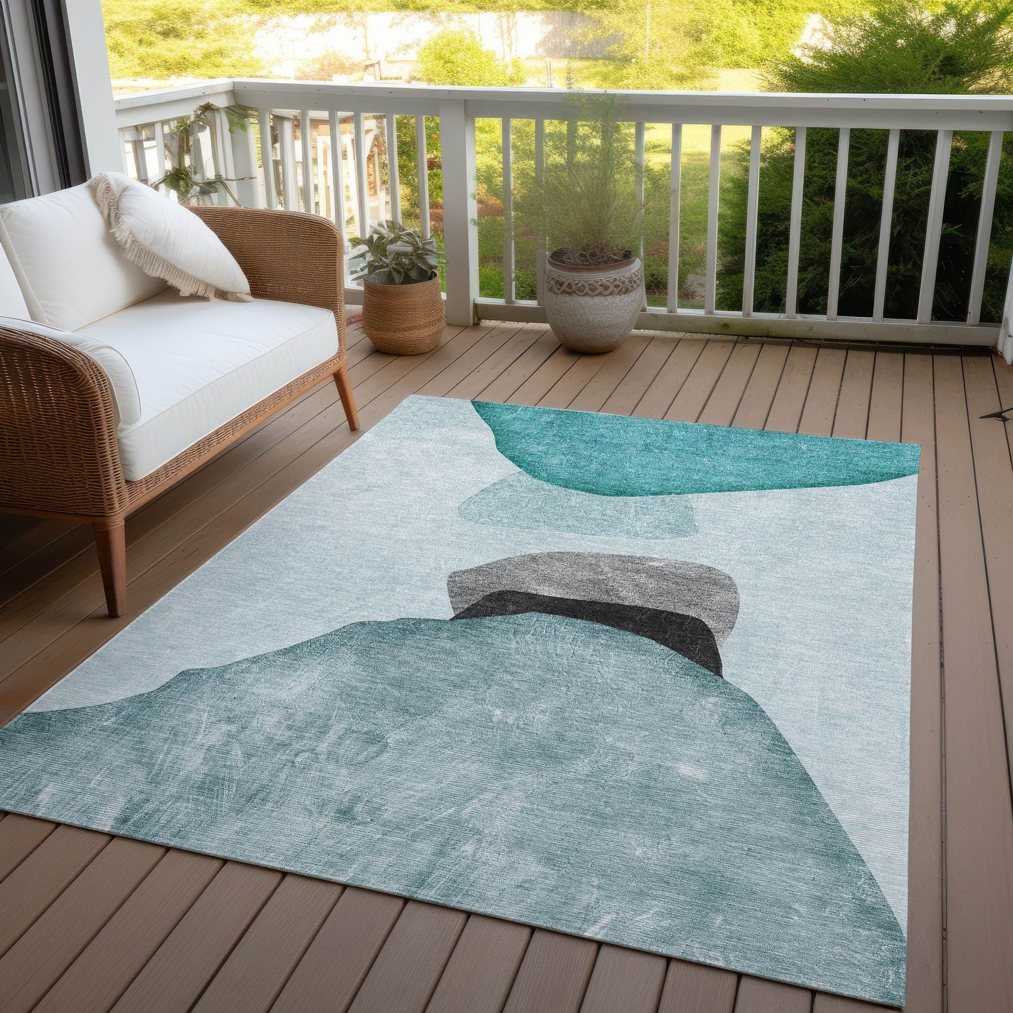 Machine Made ACN547 Teal  Rugs #color_teal 