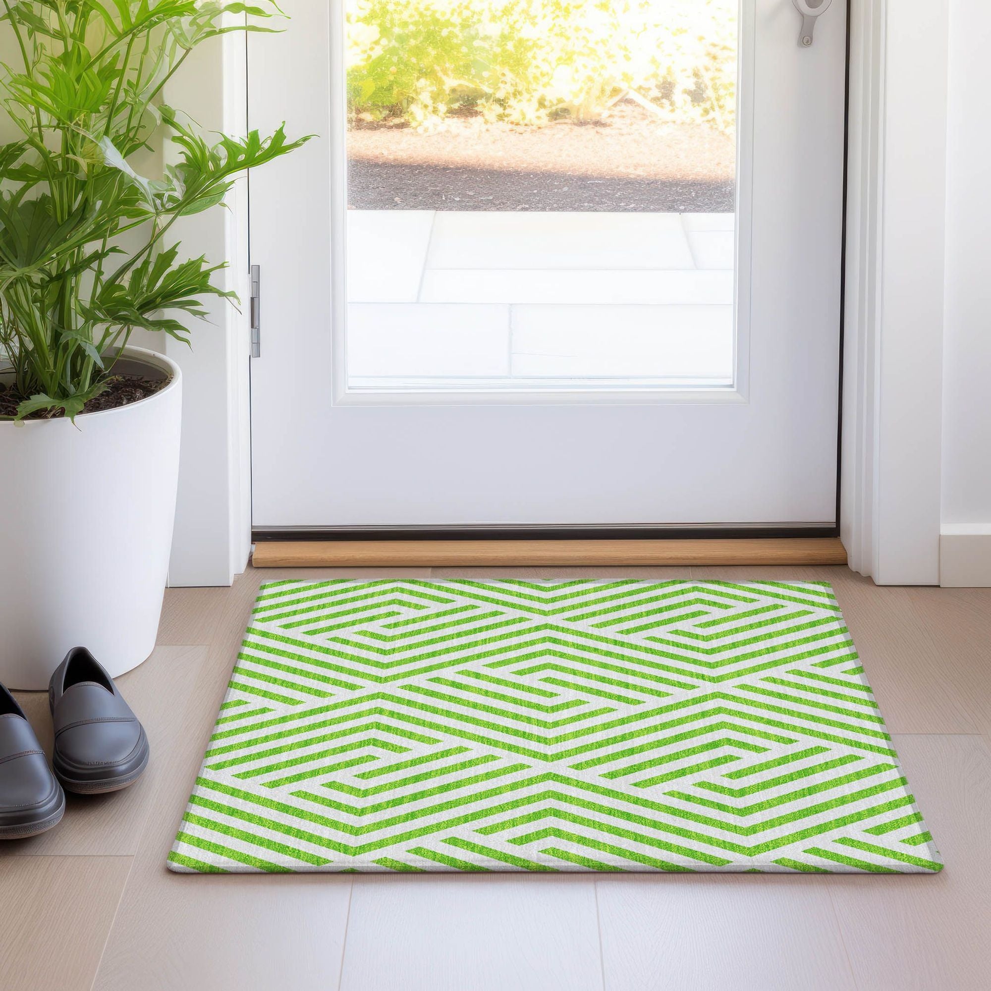 Machine Made ACN550 Lime Green Rugs #color_lime green