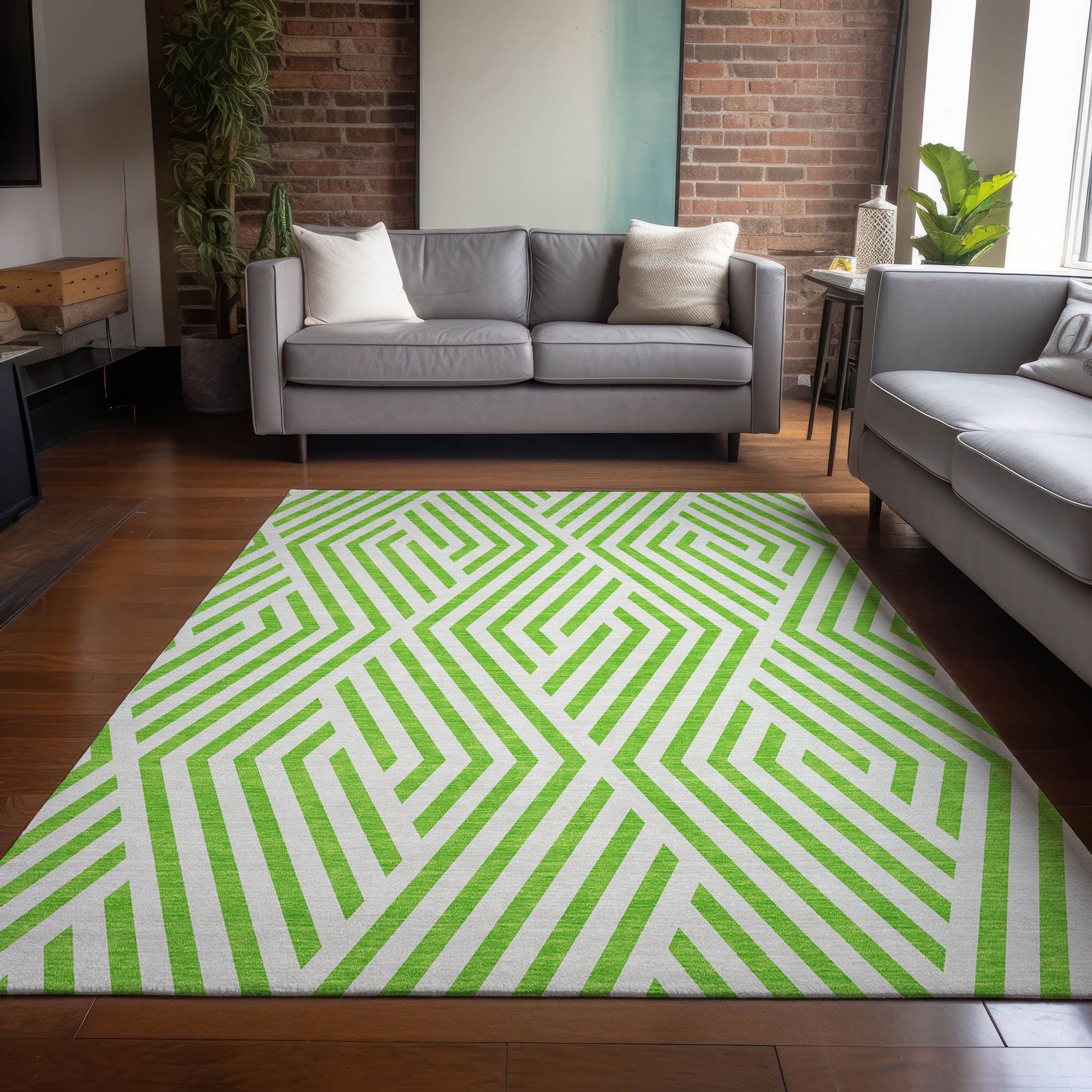 Machine Made ACN550 Lime Green Rugs #color_lime green