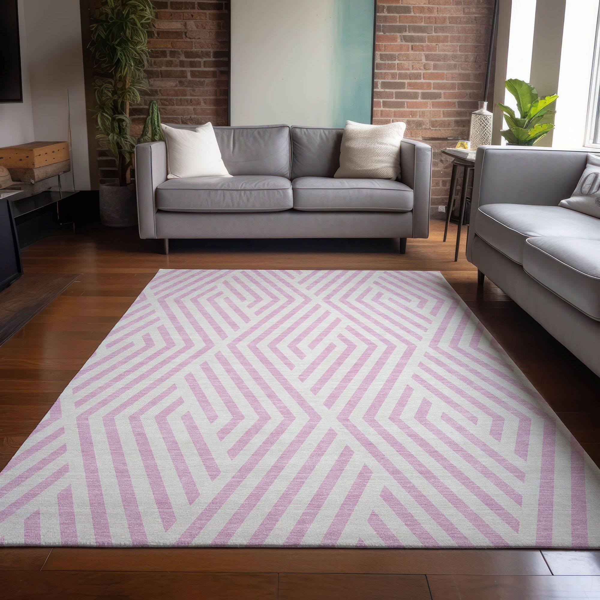 Machine Made ACN550 Pink  Rugs #color_pink 