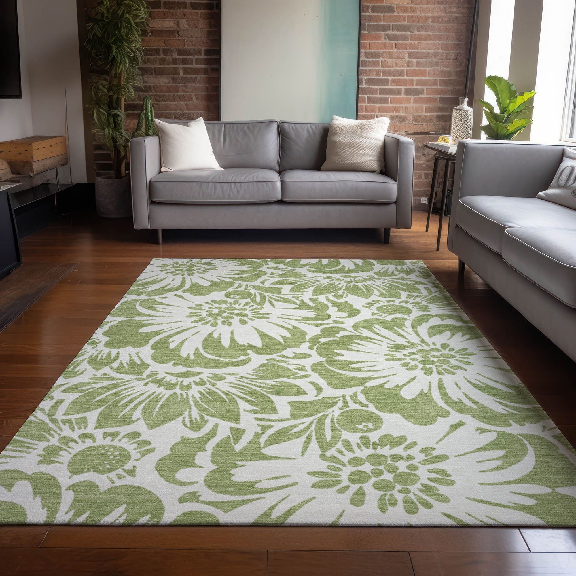 Machine Made ACN551 Aloe Green Rugs #color_aloe green