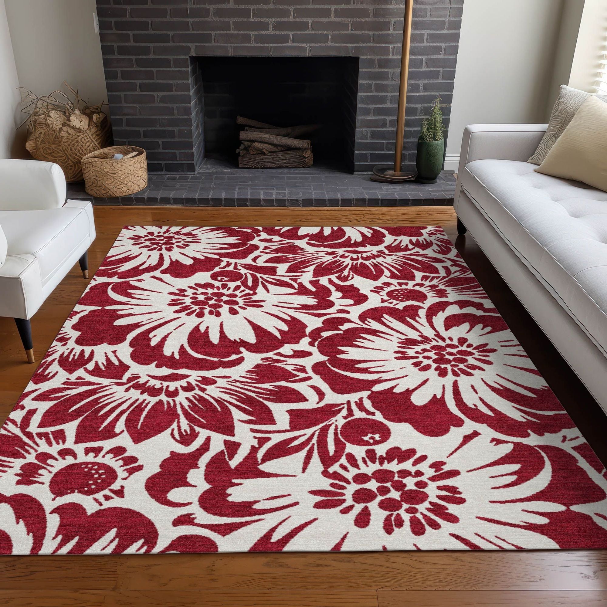 Machine Made ACN551 Burgundy Red Rugs #color_burgundy red