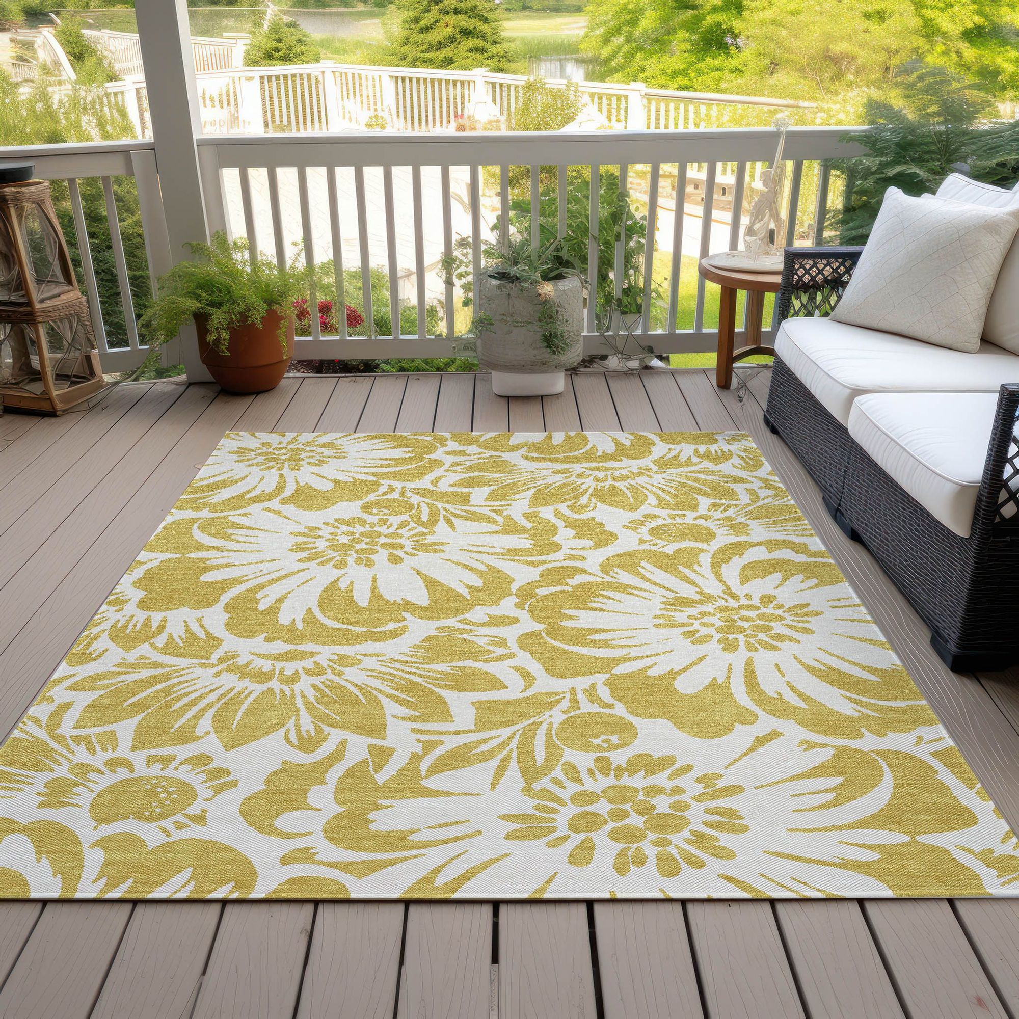 Machine Made ACN551 Gold  Rugs #color_gold 