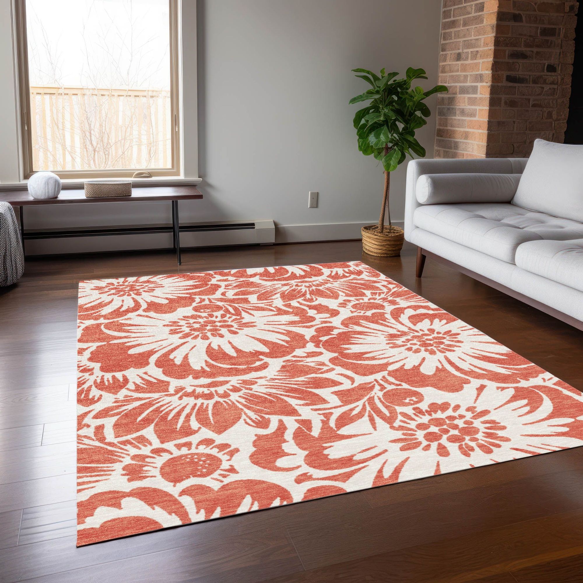 Machine Made ACN551 Salmon Orange Rugs #color_salmon orange