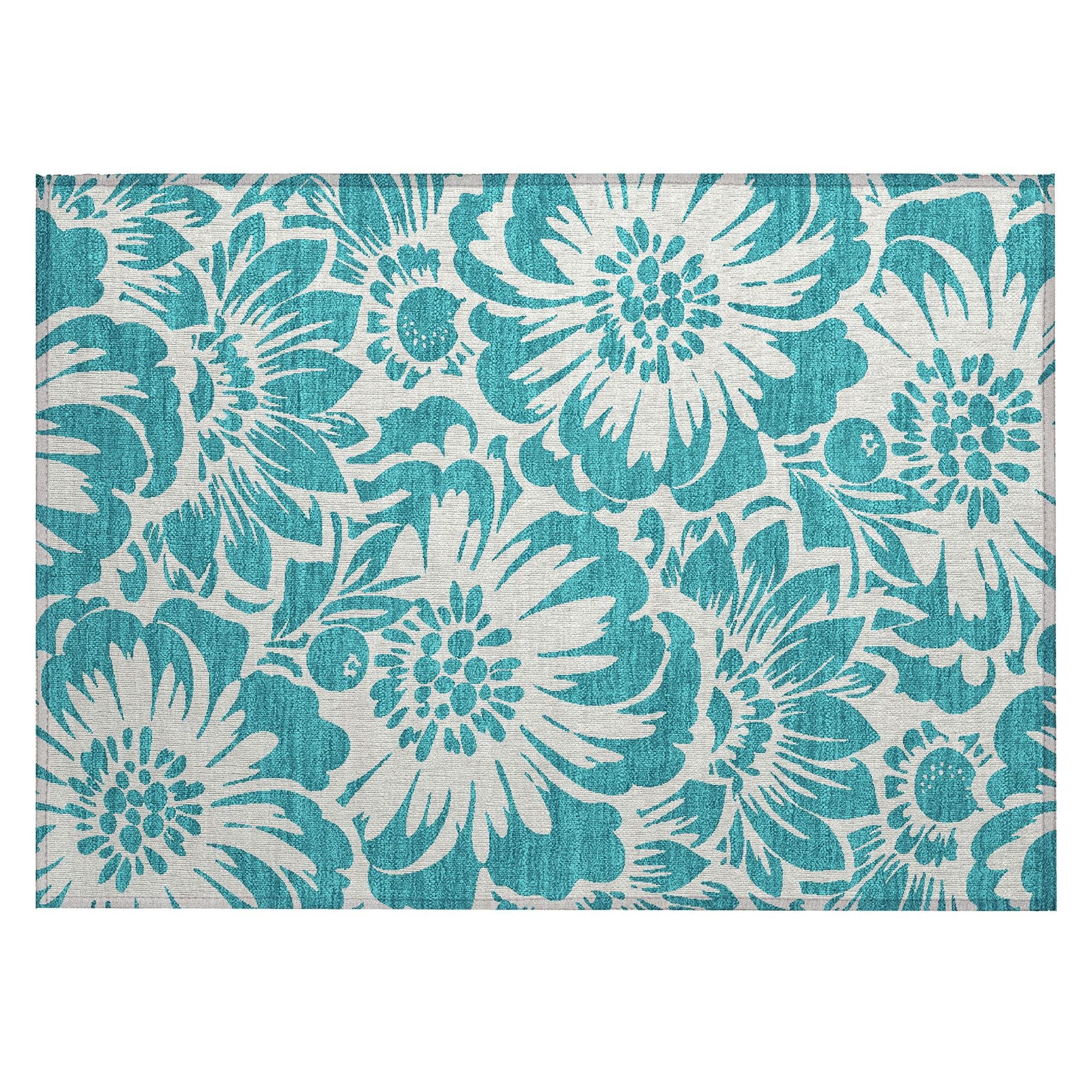 Machine Made ACN551 Teal  Rugs #color_teal 