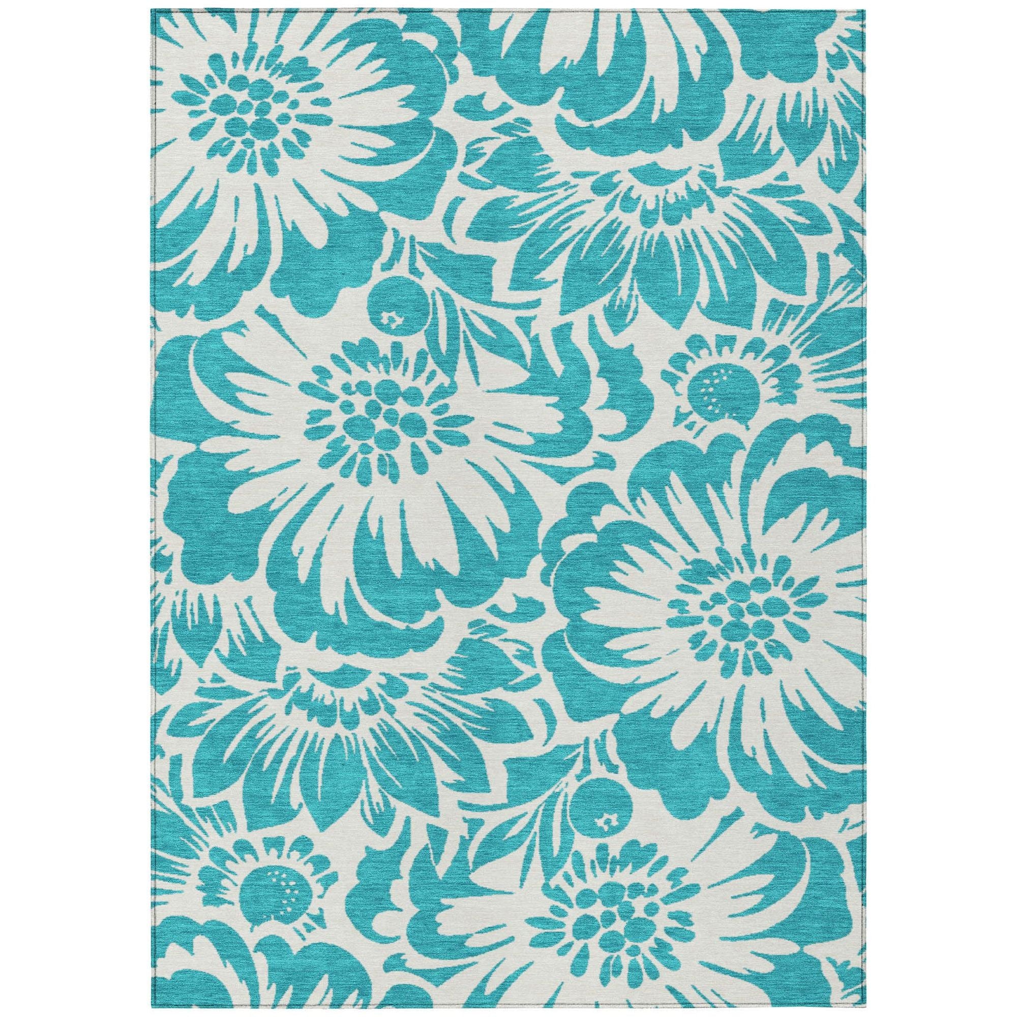 Machine Made ACN551 Teal  Rugs #color_teal 