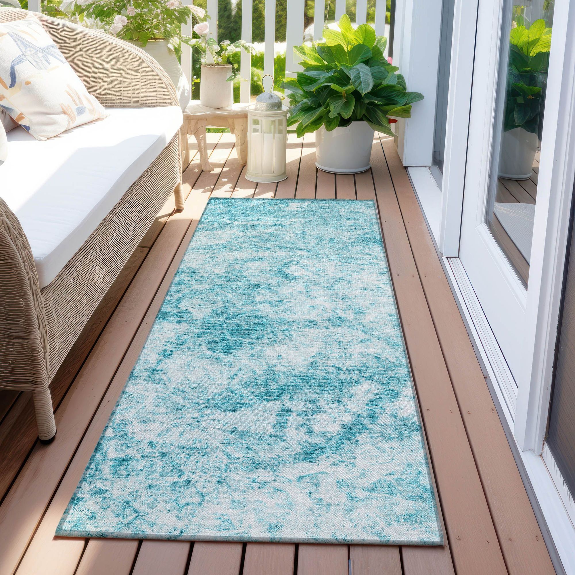 Machine Made ACN553 Teal  Rugs #color_teal 