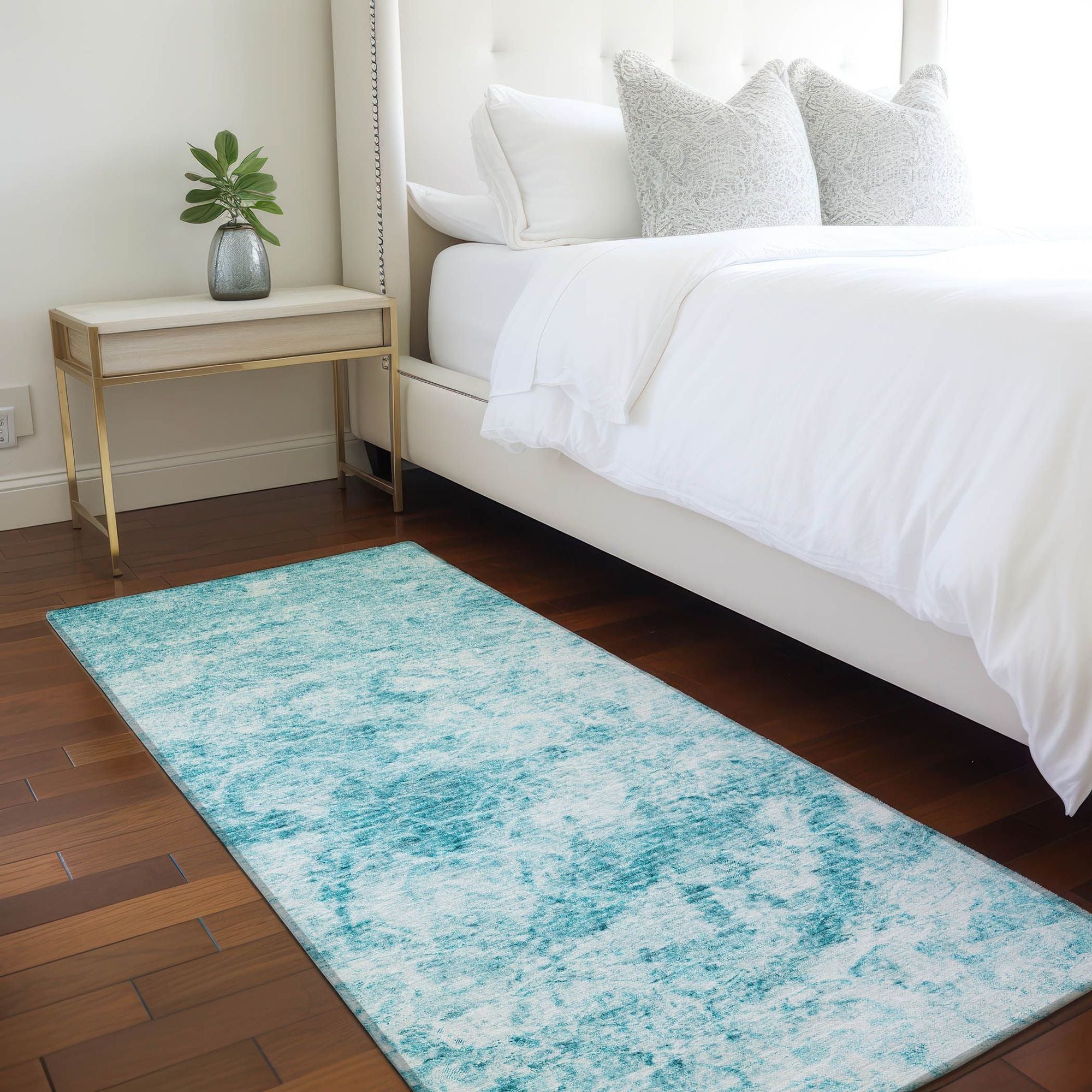 Machine Made ACN553 Teal  Rugs #color_teal 