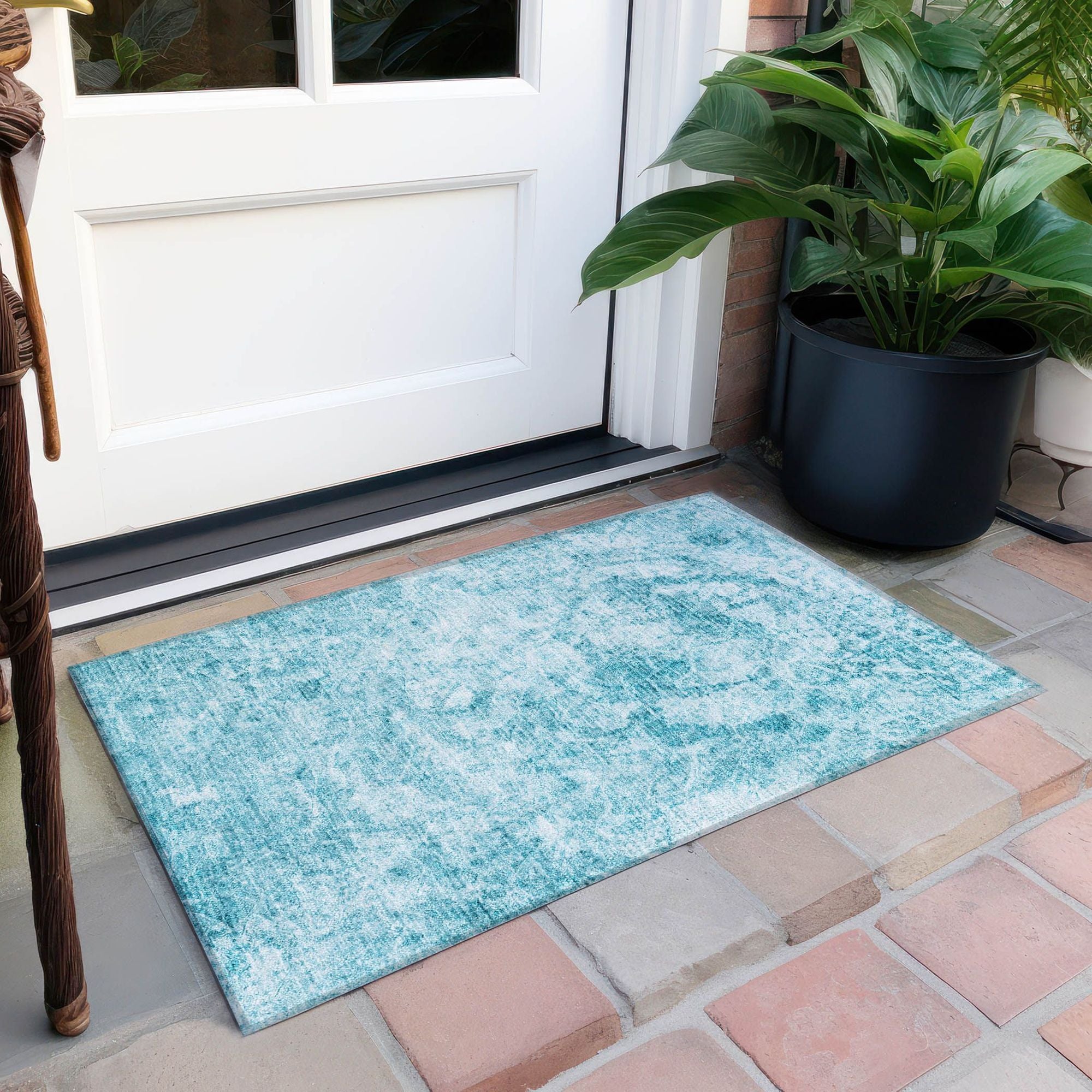 Machine Made ACN553 Teal  Rugs #color_teal 