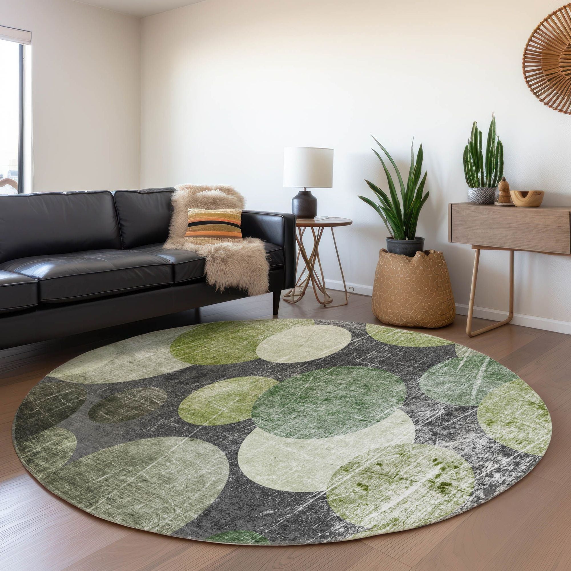 Machine Made ACN556 Green  Rugs #color_green 