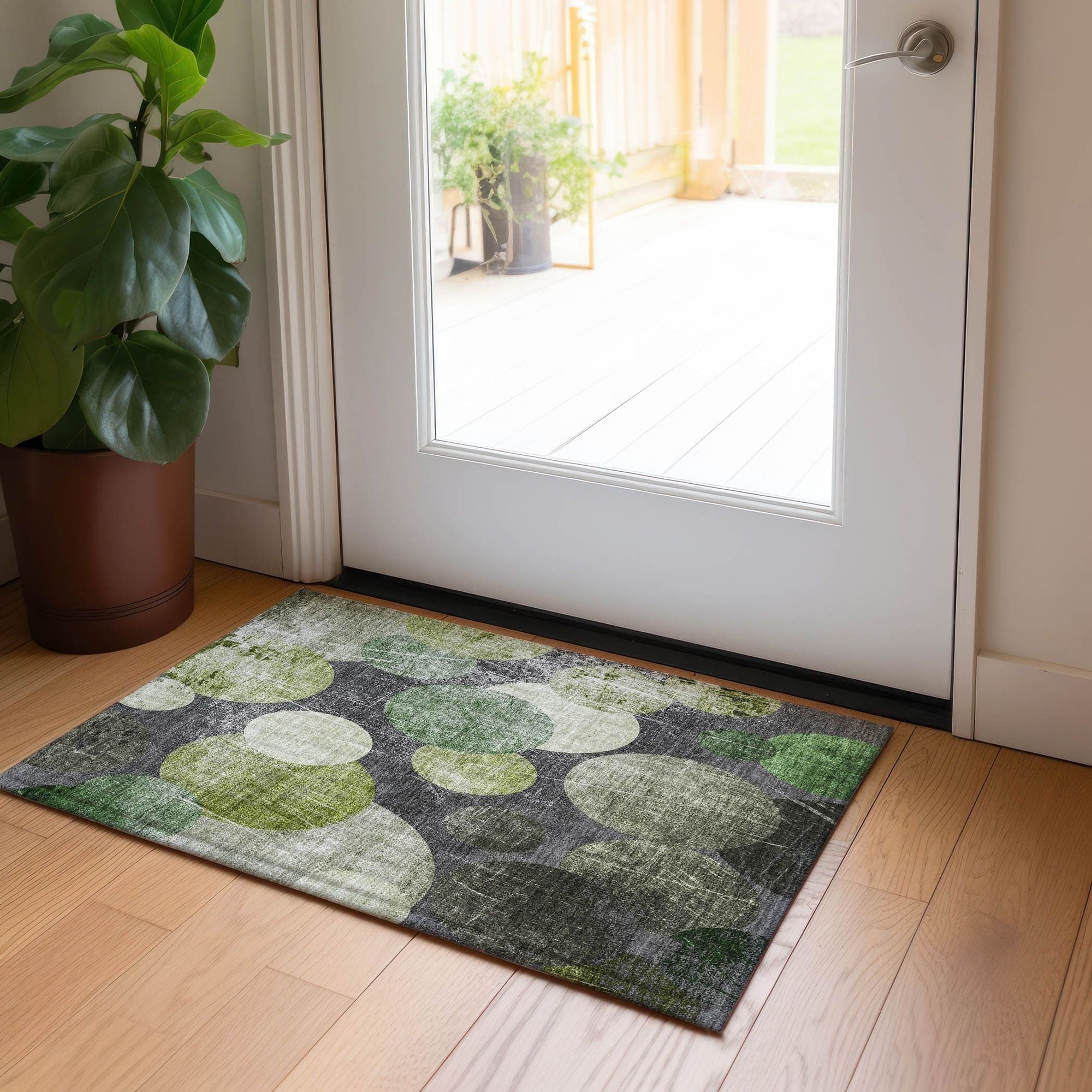 Machine Made ACN556 Green  Rugs #color_green 