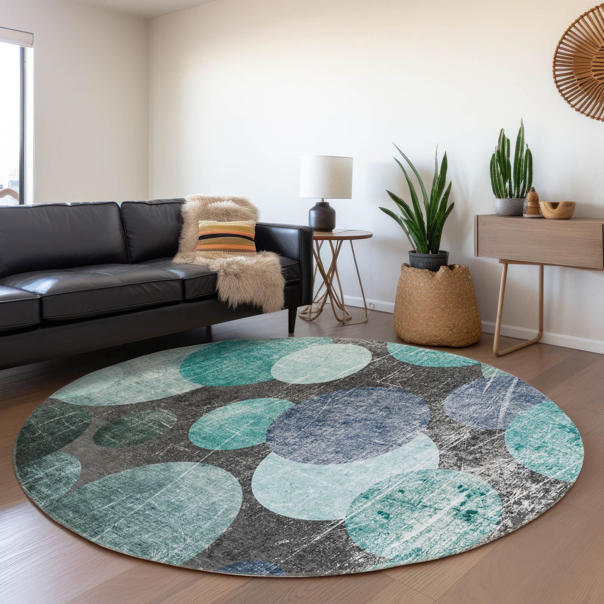 Machine Made ACN556 Teal  Rugs #color_teal 