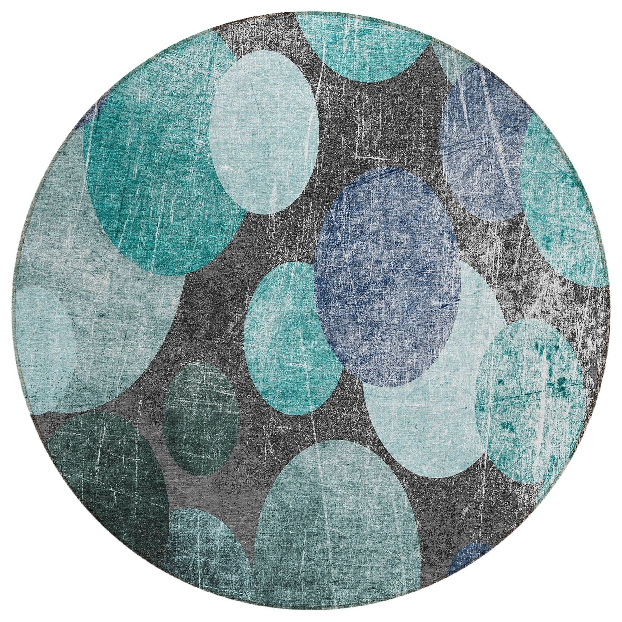 Machine Made ACN556 Teal  Rugs #color_teal 