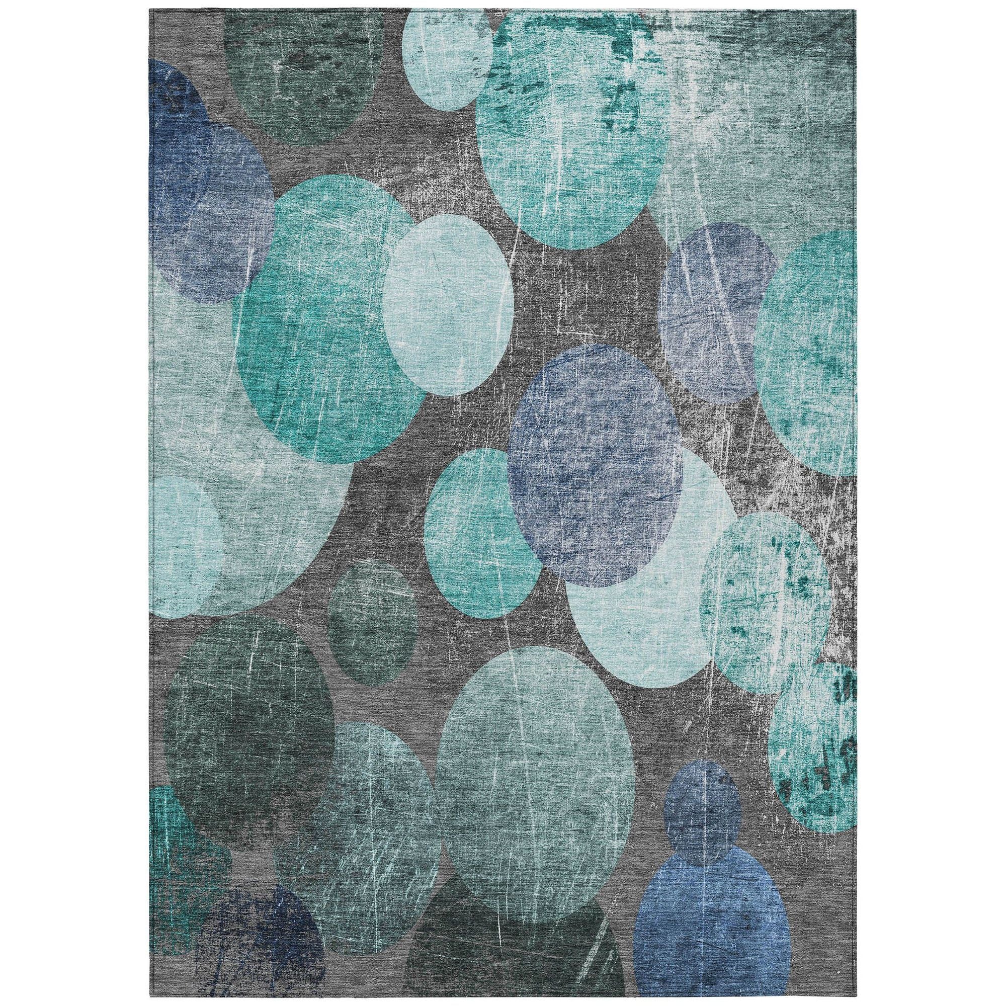 Machine Made ACN556 Teal  Rugs #color_teal 