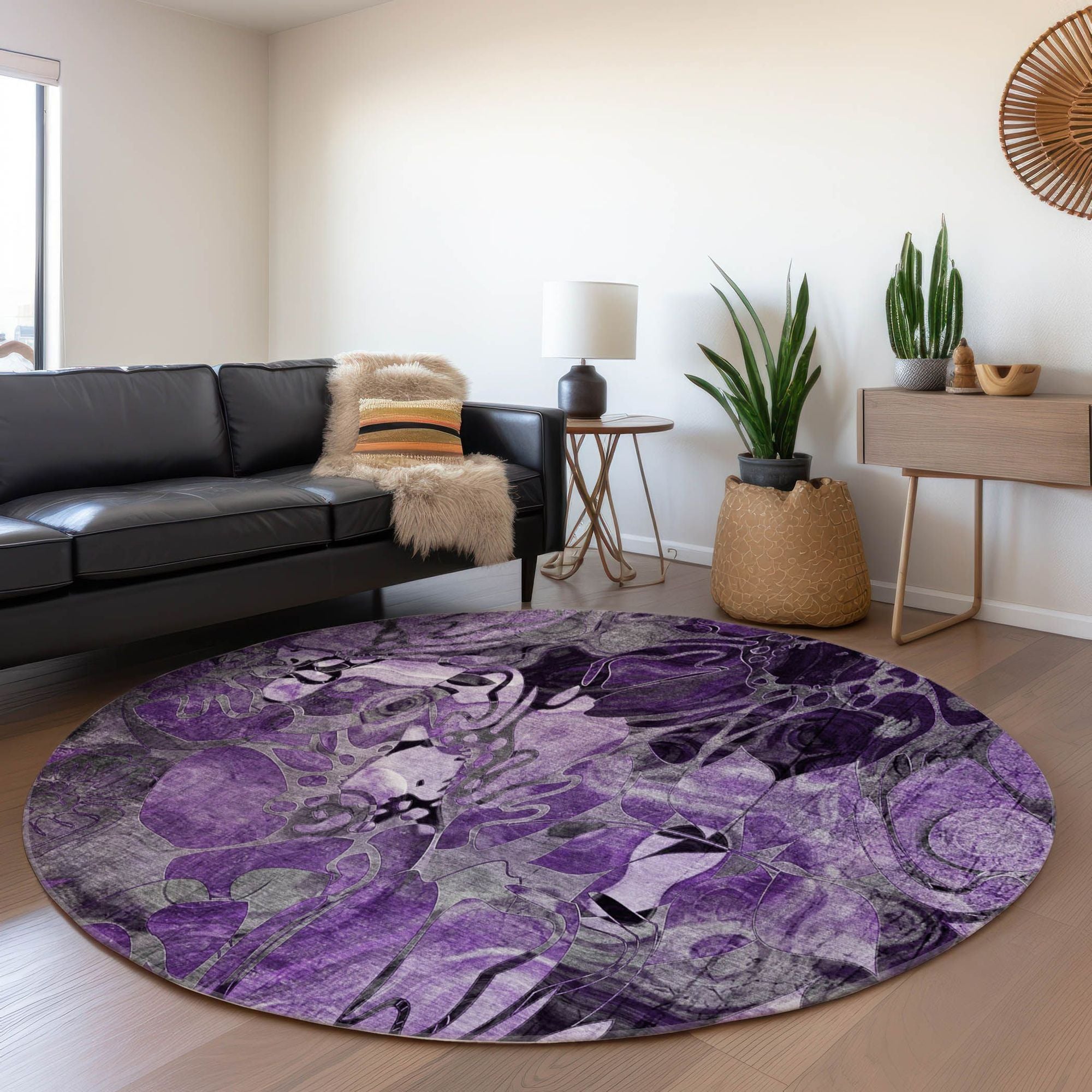 Machine Made ACN558 Purple  Rugs #color_purple 