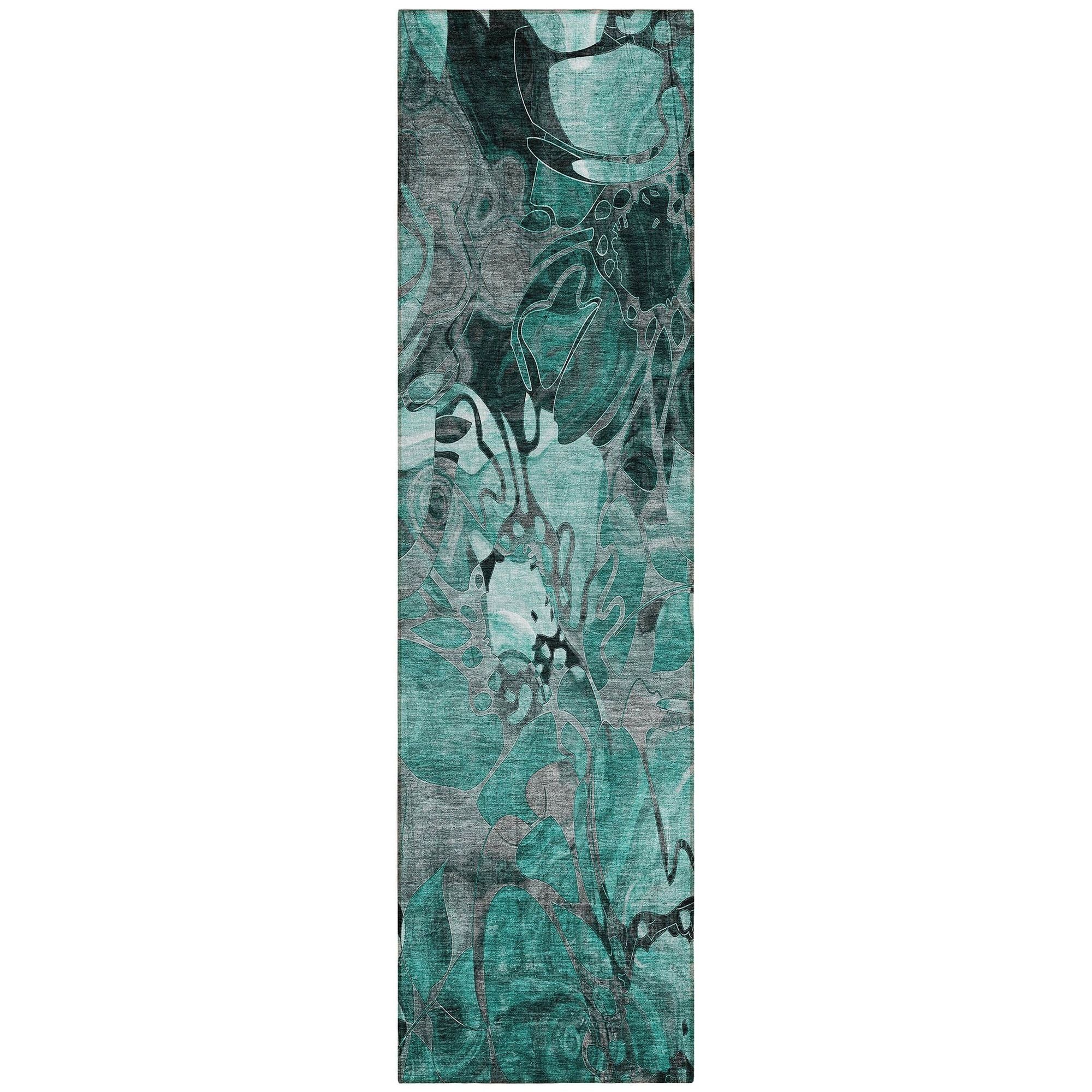 Machine Made ACN558 Teal  Rugs #color_teal 