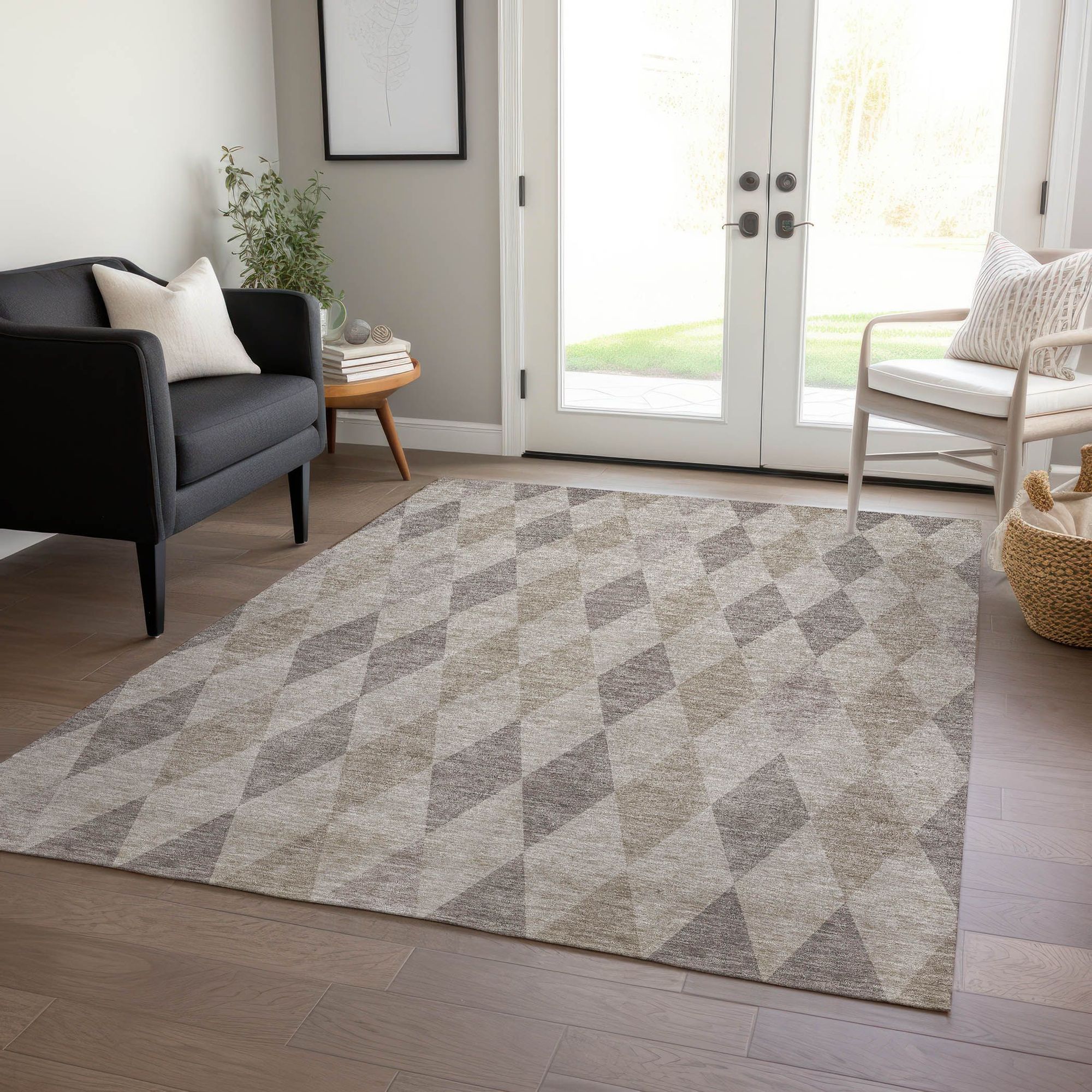 Machine Made ACN561 Beige Brown Rugs #color_beige brown