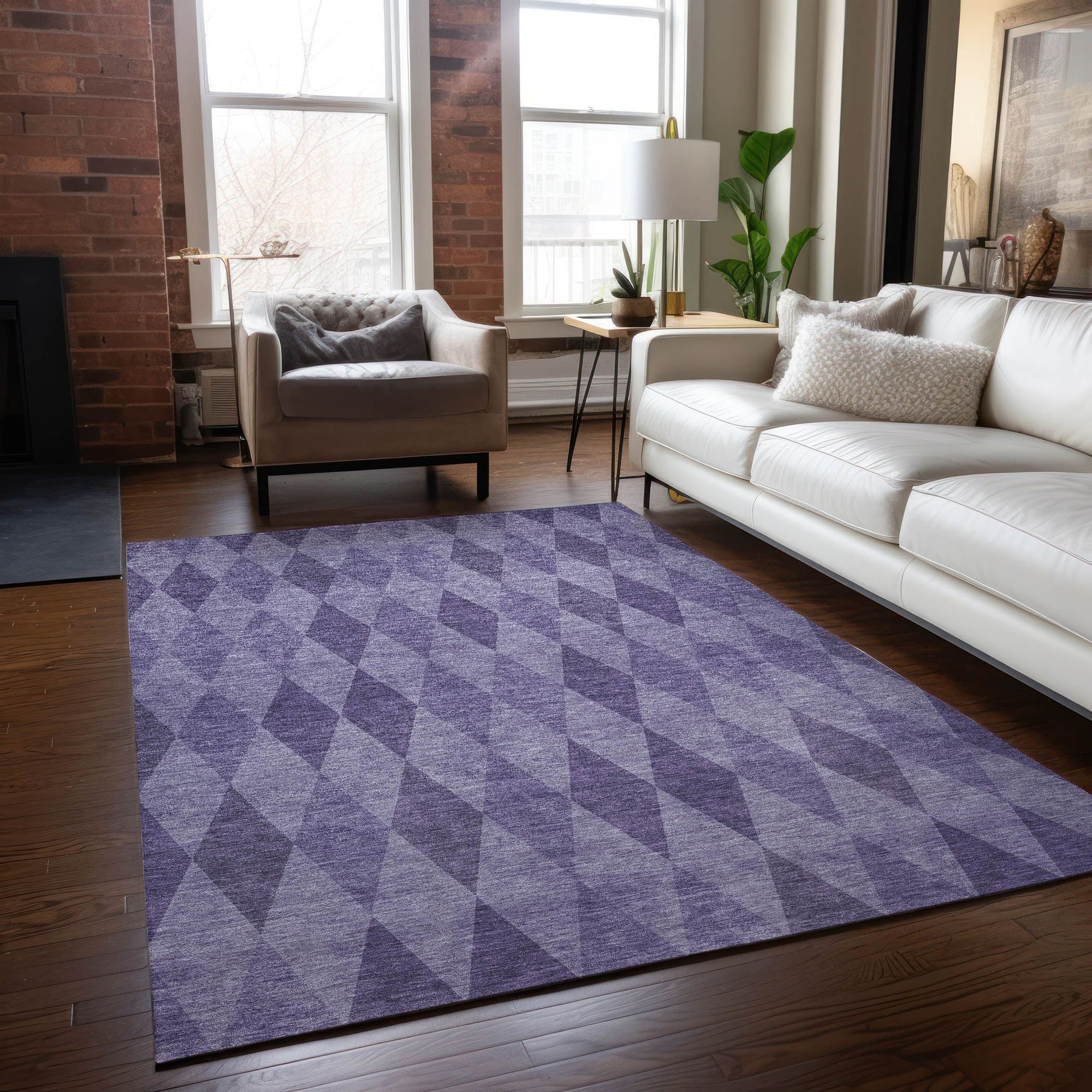 Machine Made ACN561 Purple  Rugs #color_purple 