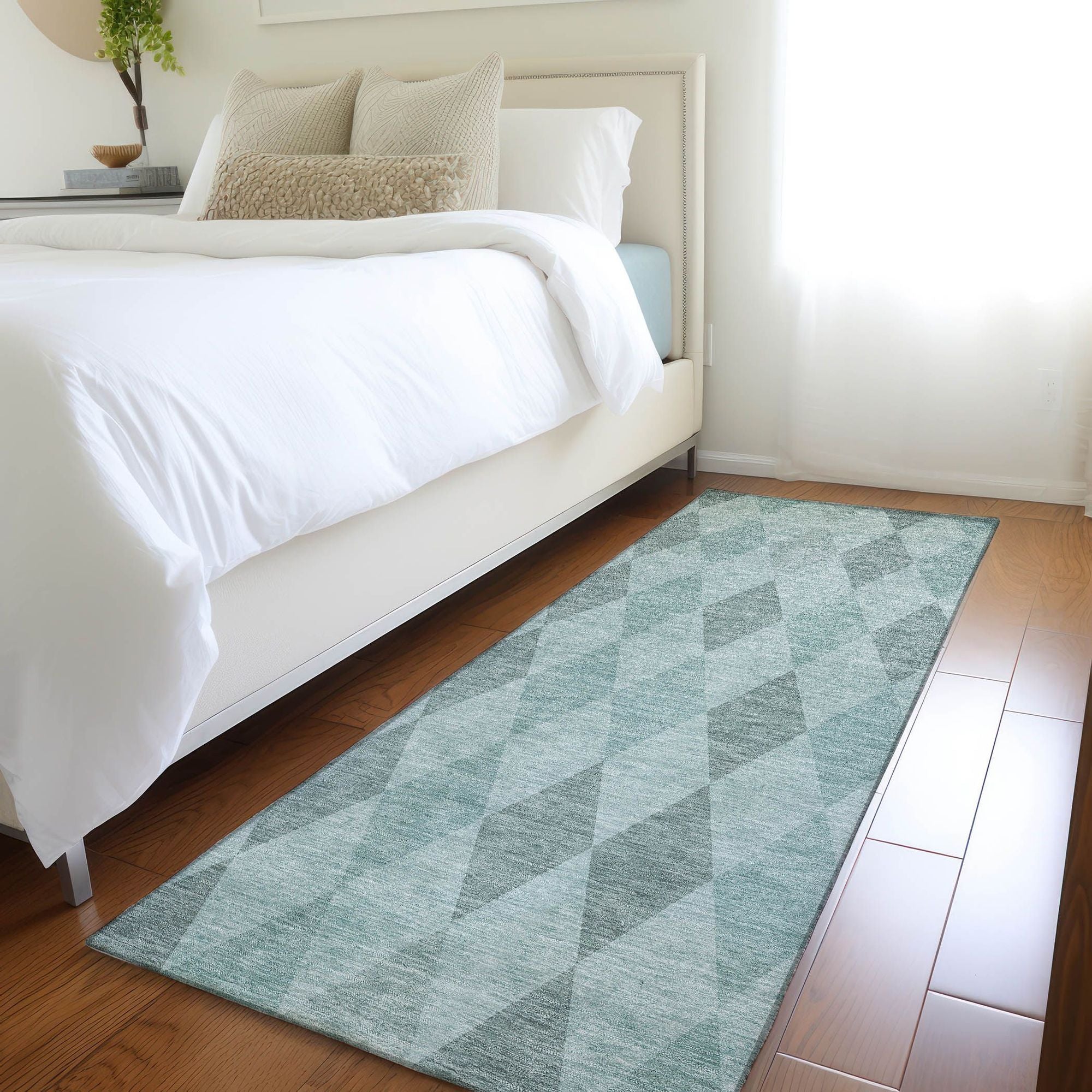 Machine Made ACN561 Teal  Rugs #color_teal 