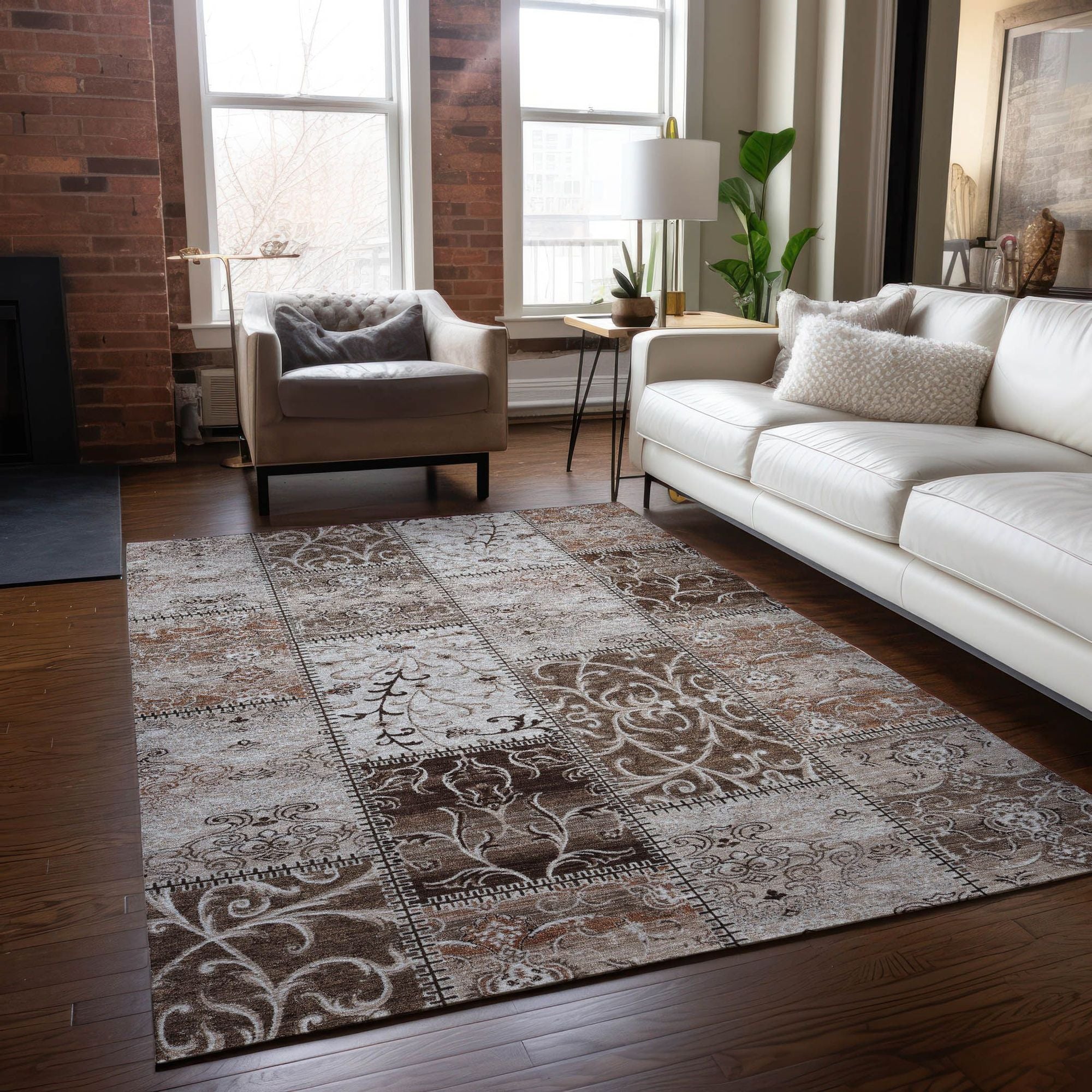 Machine Made ACN566 Beige Brown Rugs #color_beige brown