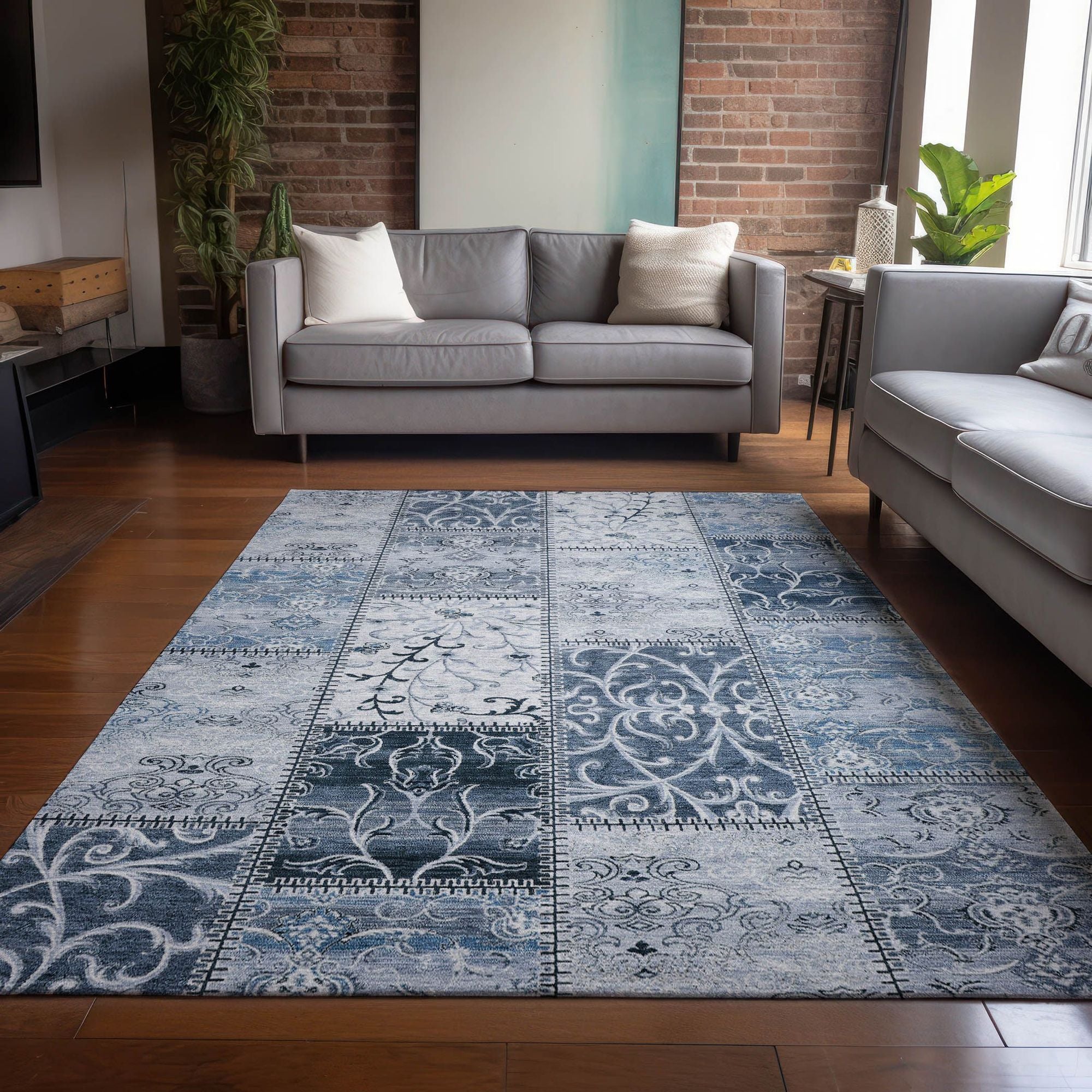 Machine Made ACN566 Denim Blue Rugs #color_denim blue