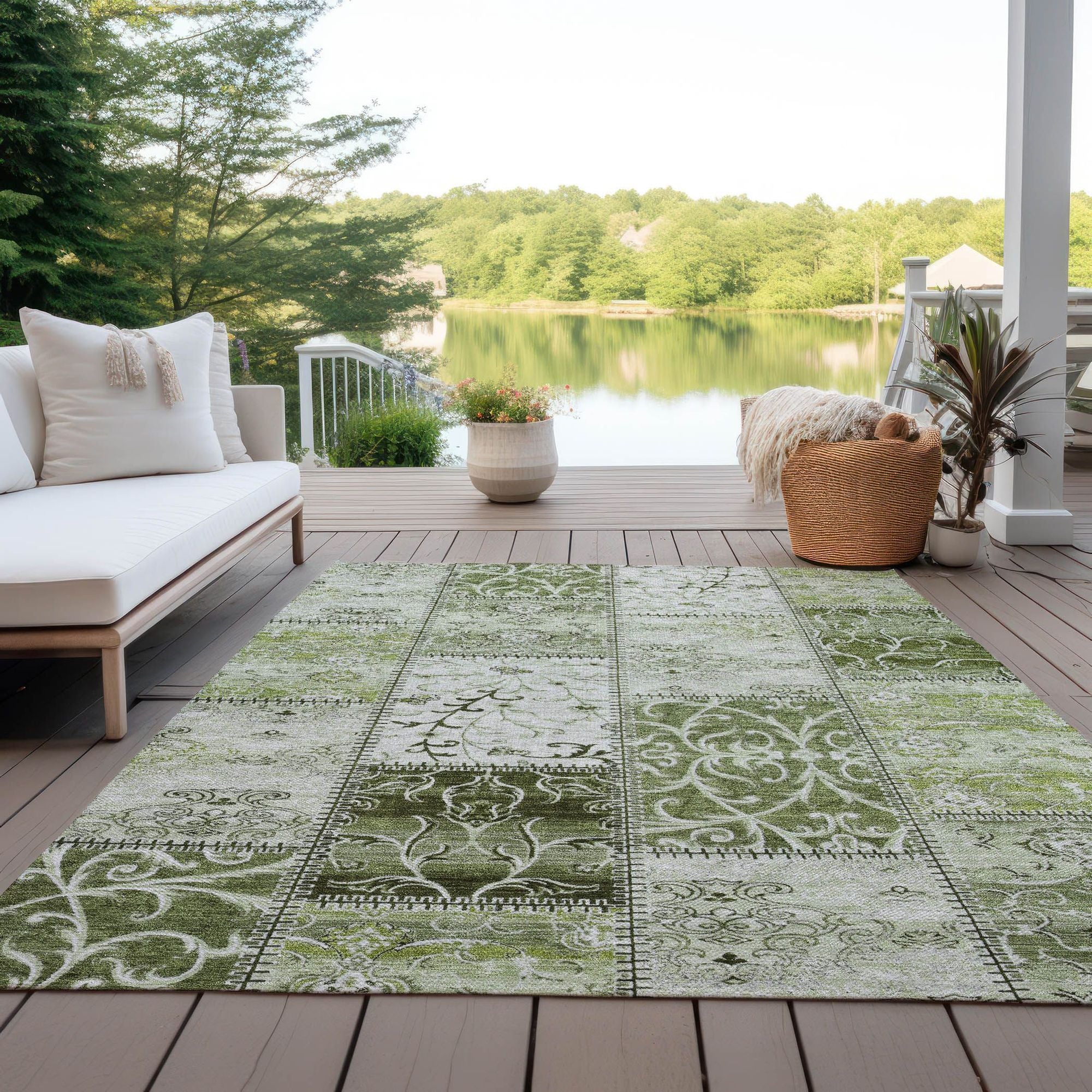 Machine Made ACN566 Green  Rugs #color_green 