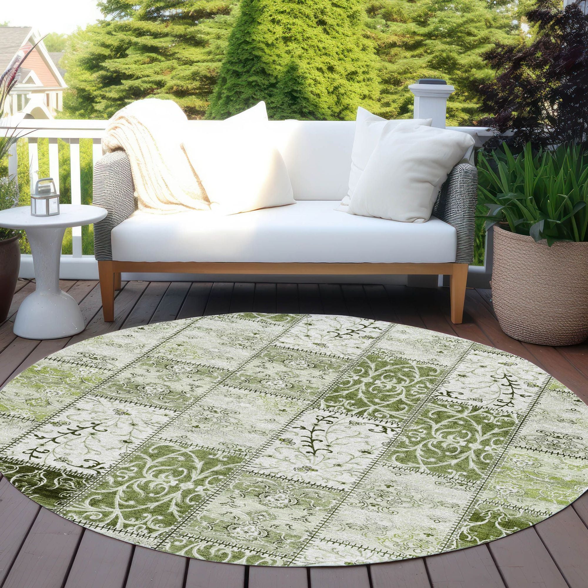 Machine Made ACN566 Green  Rugs #color_green 