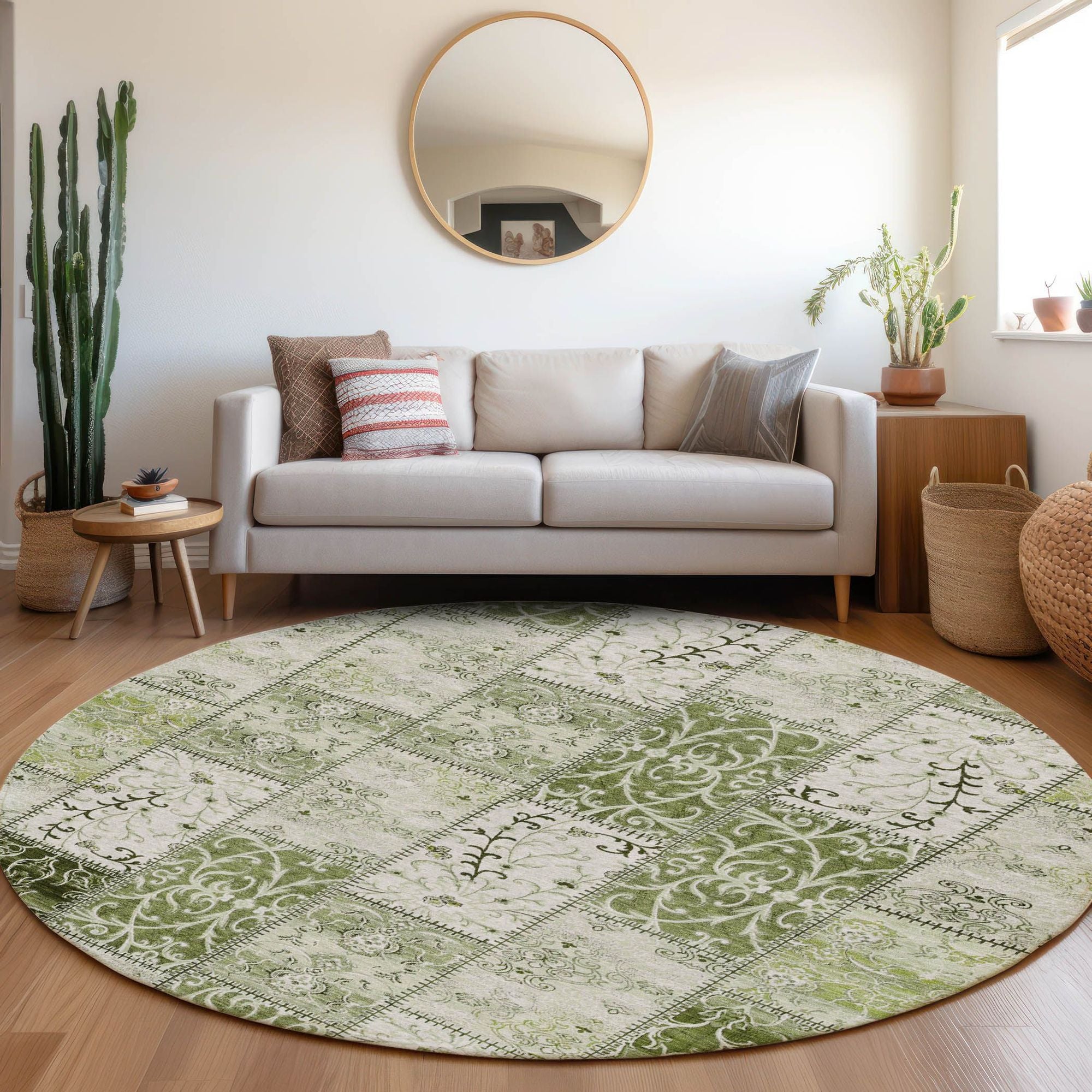 Machine Made ACN566 Green  Rugs #color_green 