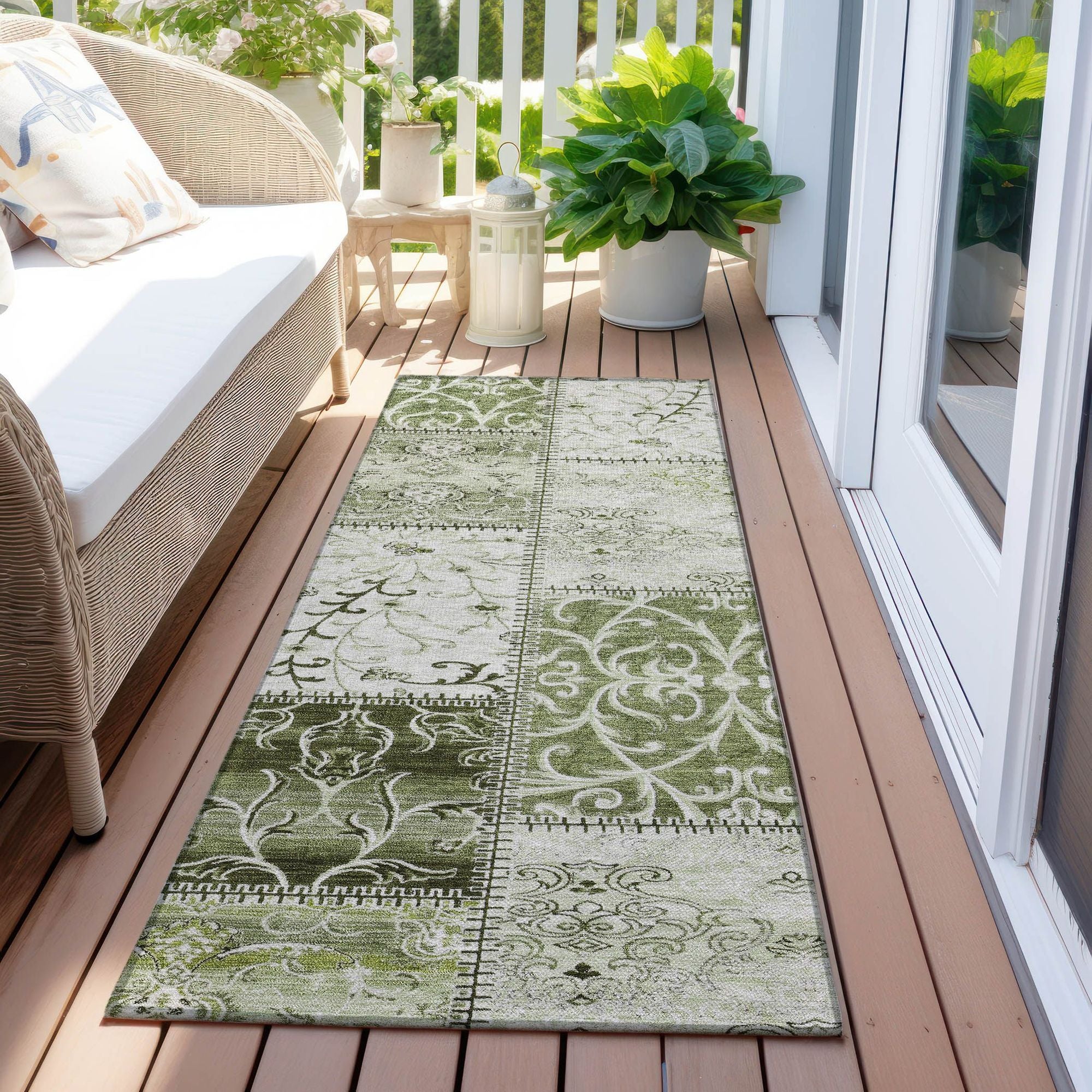 Machine Made ACN566 Green  Rugs #color_green 