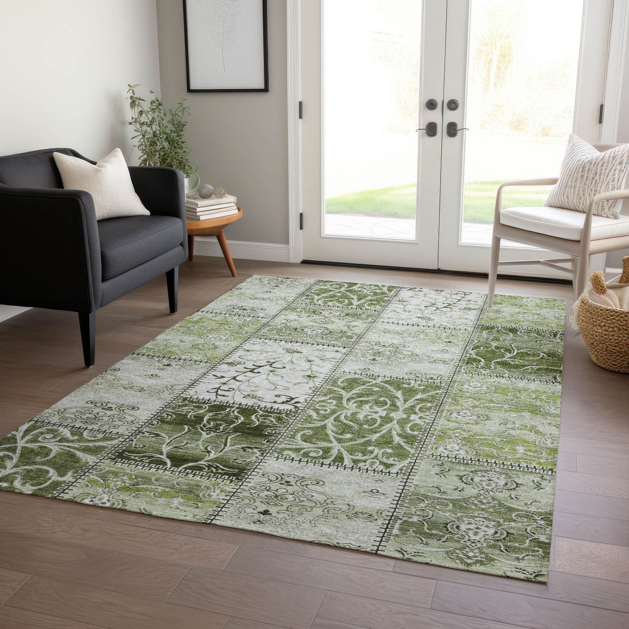 Machine Made ACN566 Green  Rugs #color_green 