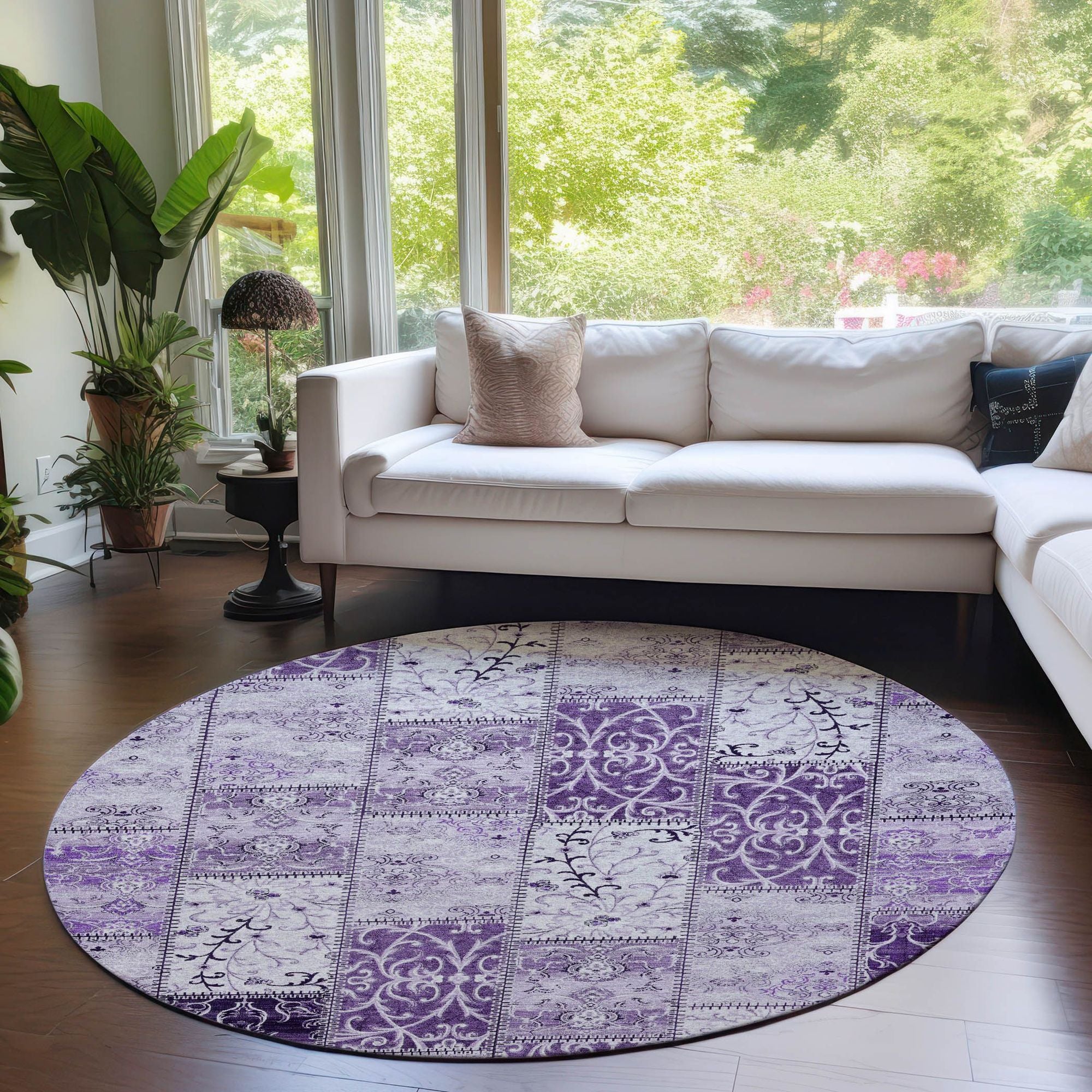 Machine Made ACN566 Purple  Rugs #color_purple 