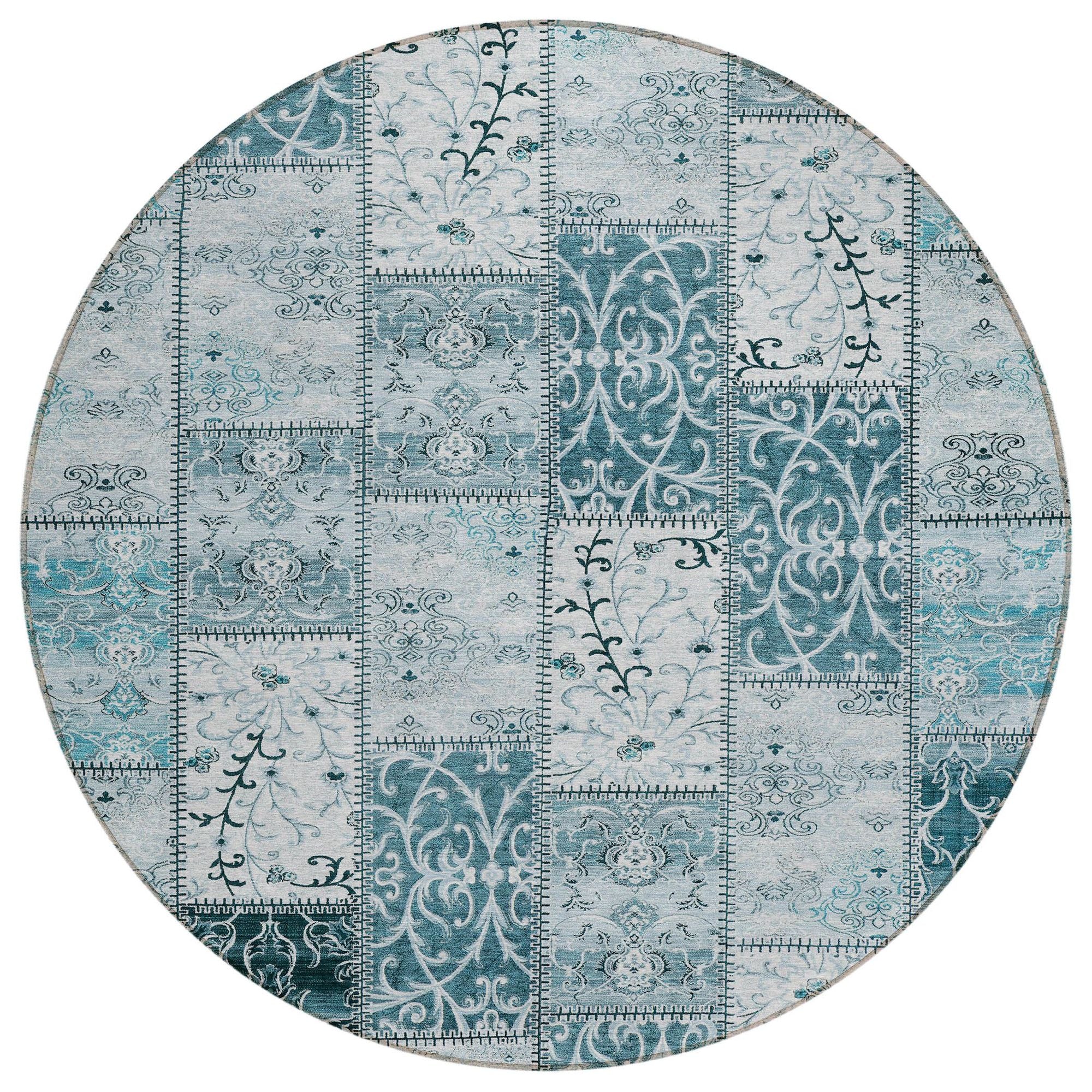 Machine Made ACN566 Teal  Rugs #color_teal 