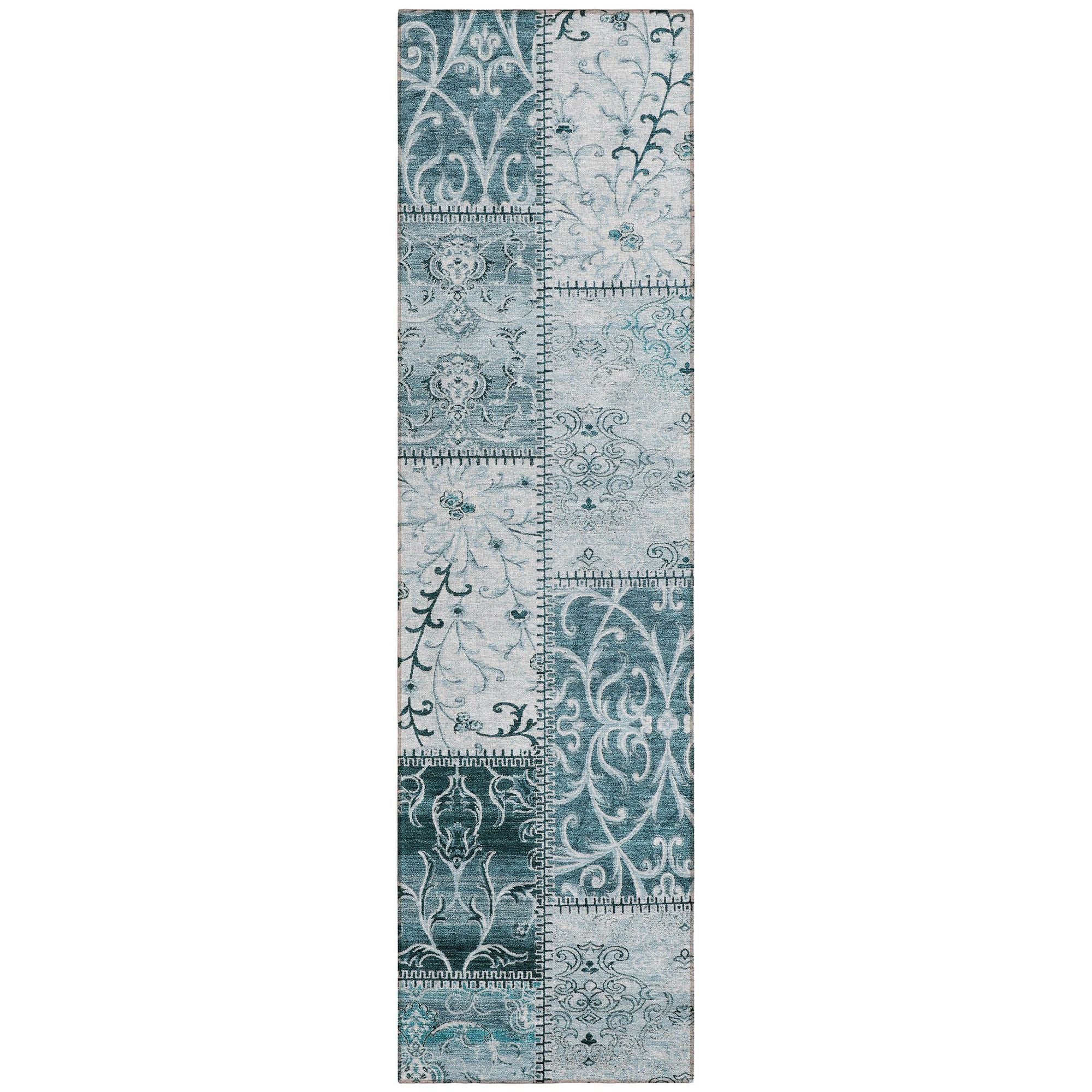 Machine Made ACN566 Teal  Rugs #color_teal 