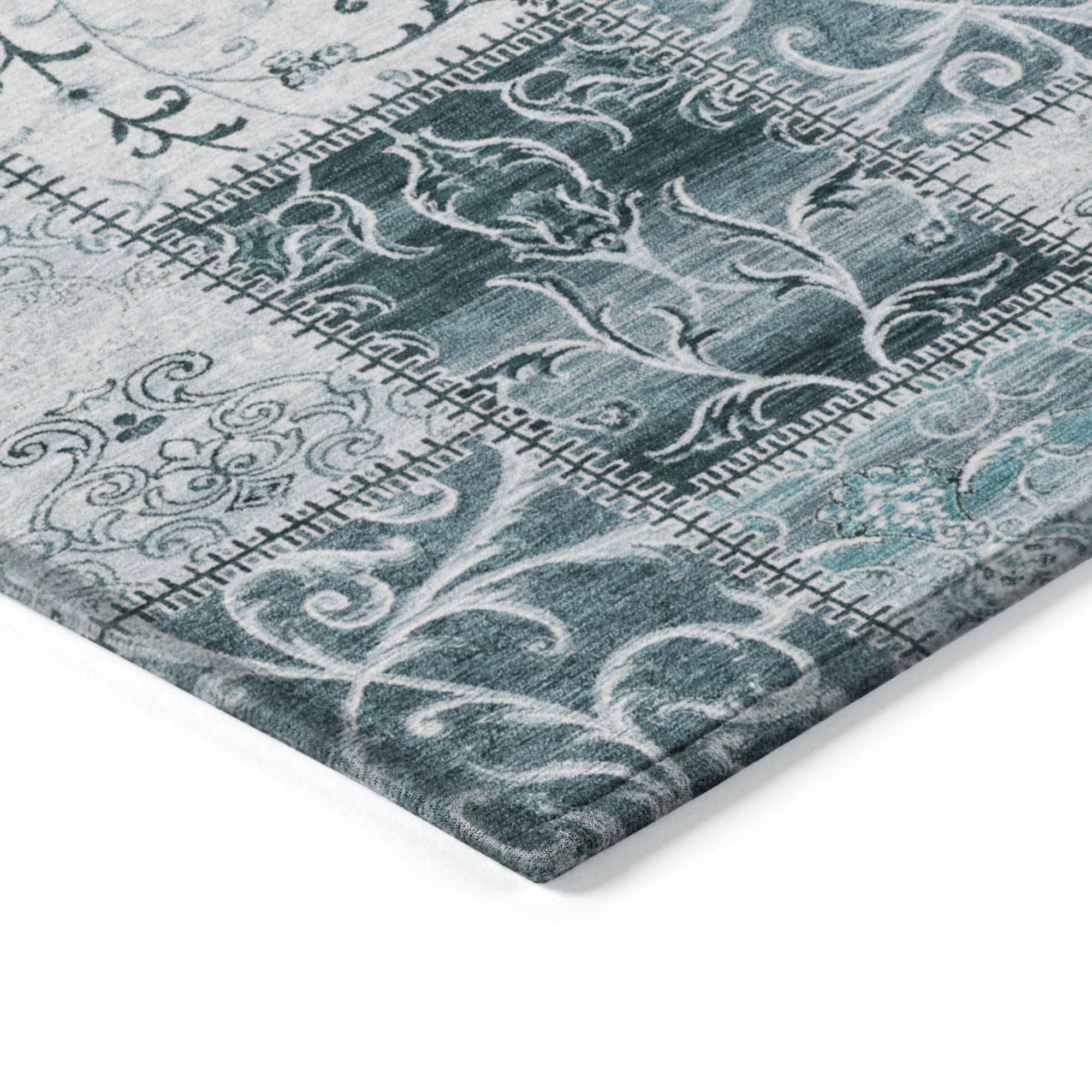 Machine Made ACN566 Teal  Rugs #color_teal 