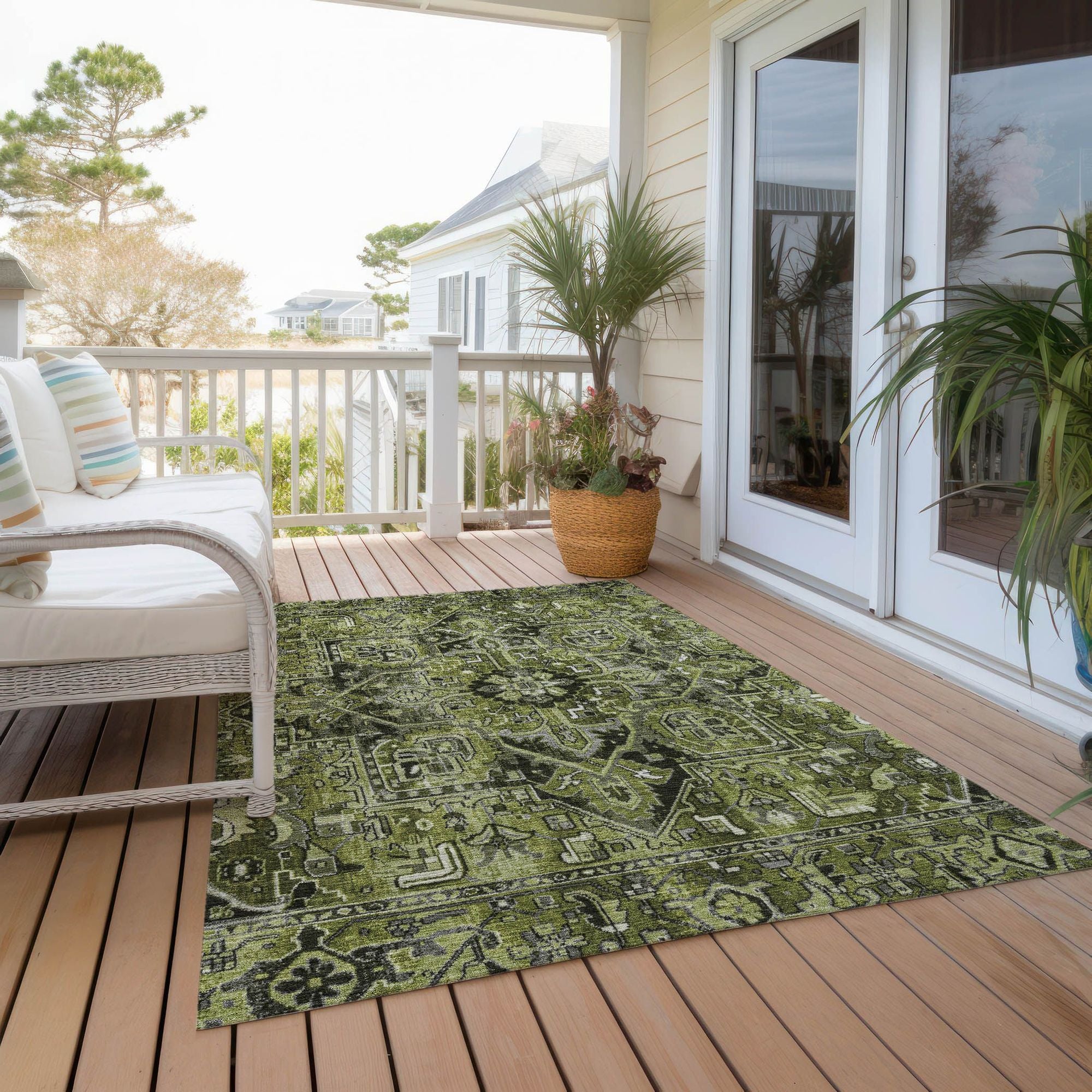 Machine Made ACN570 Olive Green Rugs #color_olive green