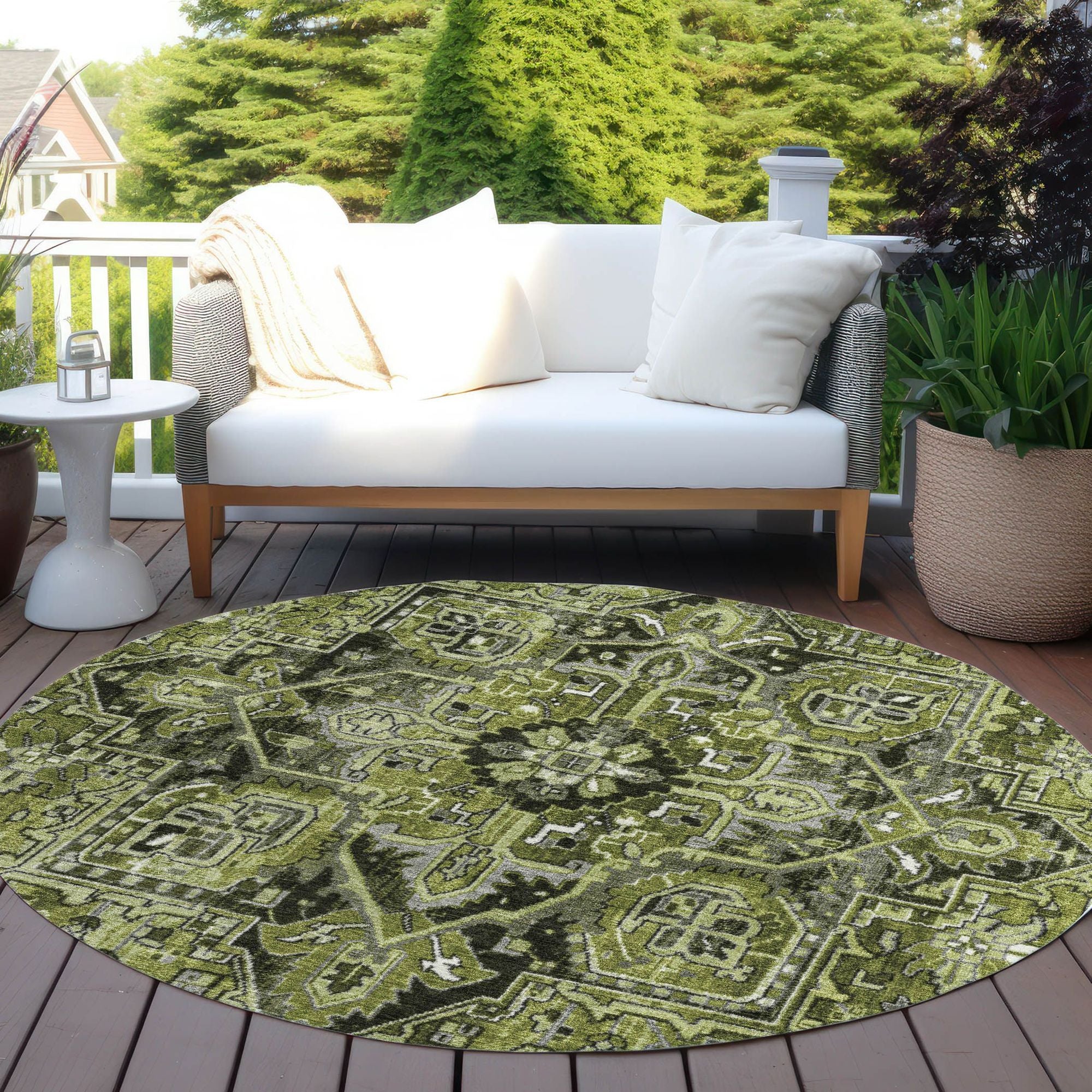 Machine Made ACN570 Olive Green Rugs #color_olive green